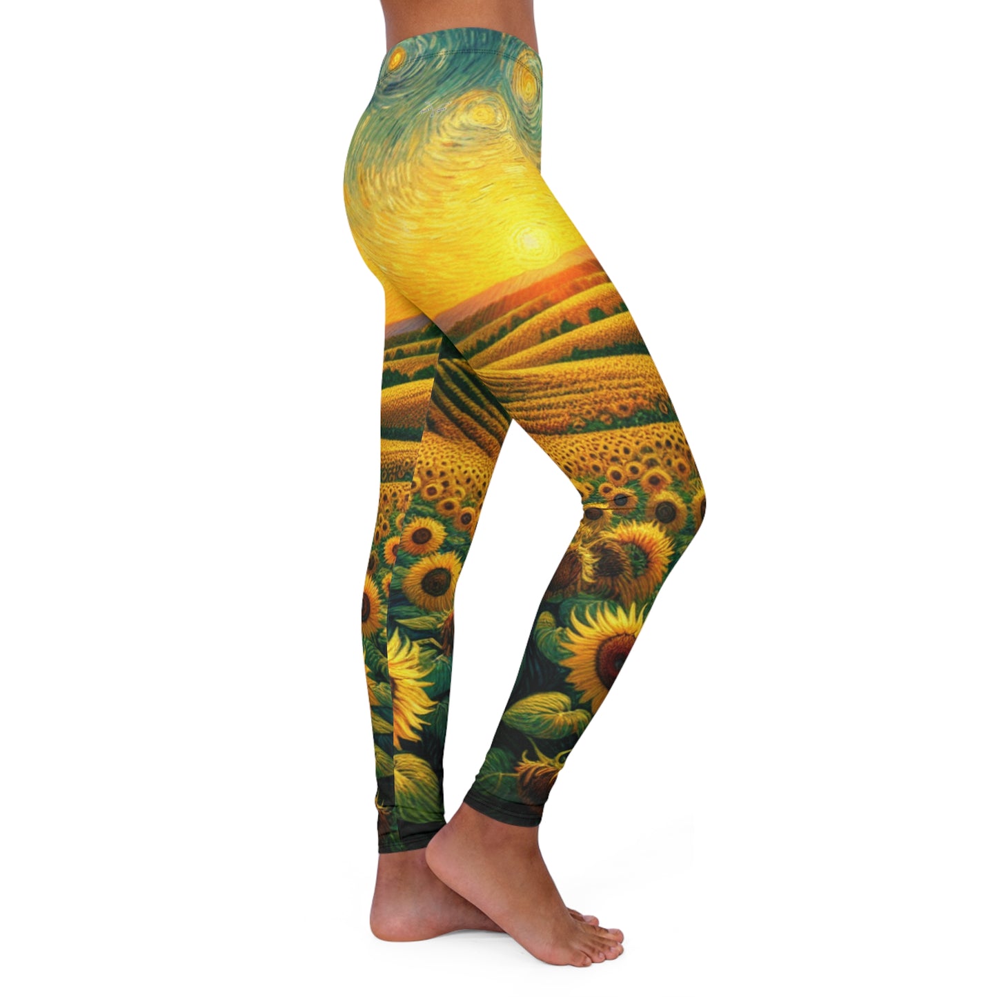 Sunflower Serenade at Dusk - Leggings