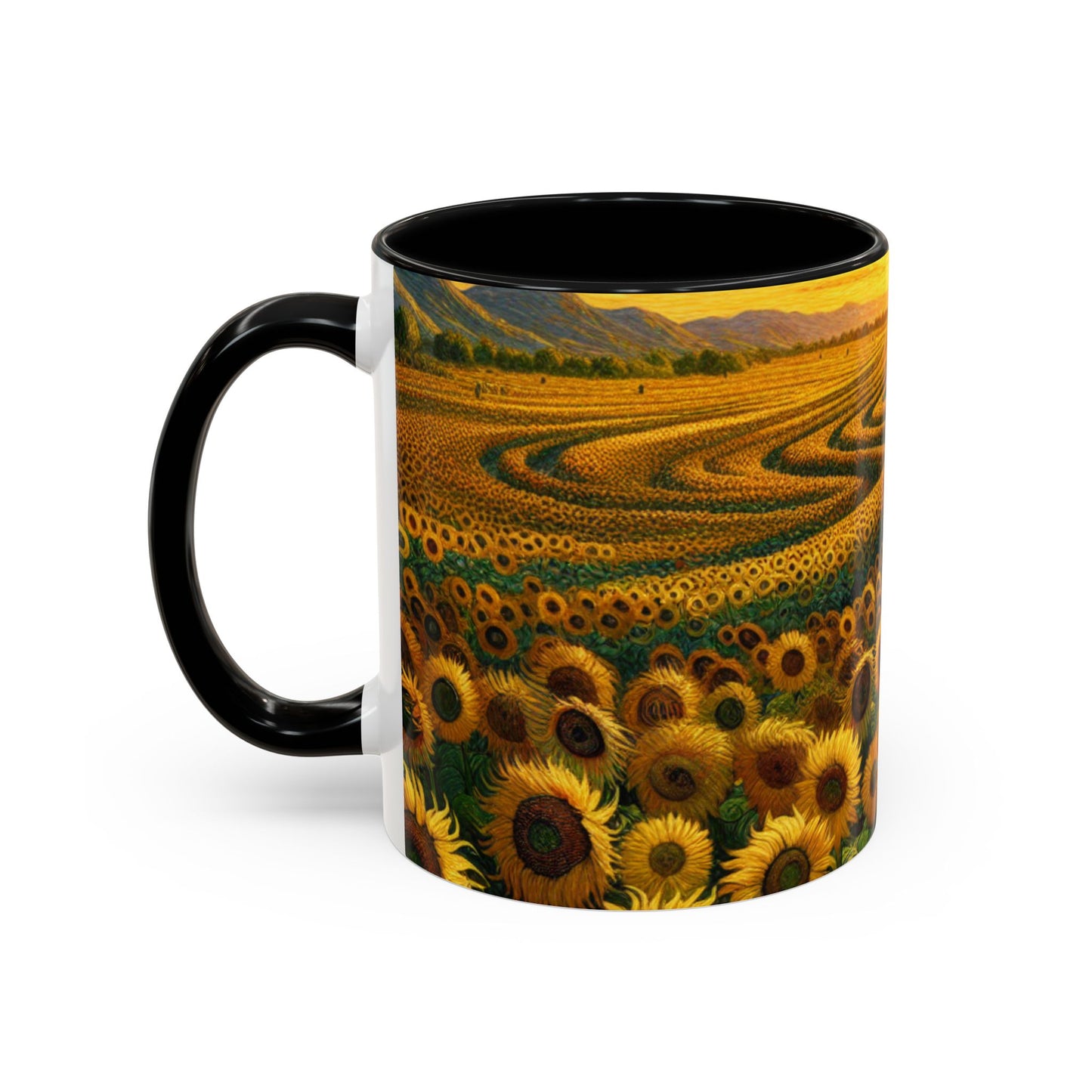 Sun-drenched Van Gogh-inspired Sunflower Spiral - Mugs