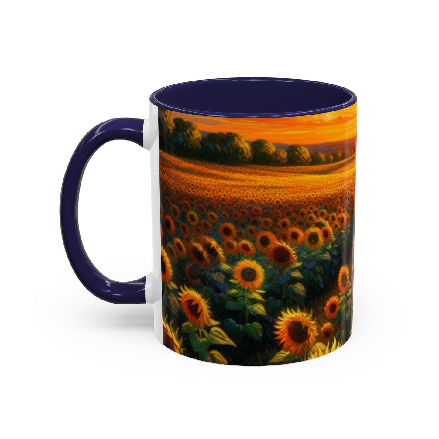 Sunset Whirl: Sunflower Symphony - Mugs