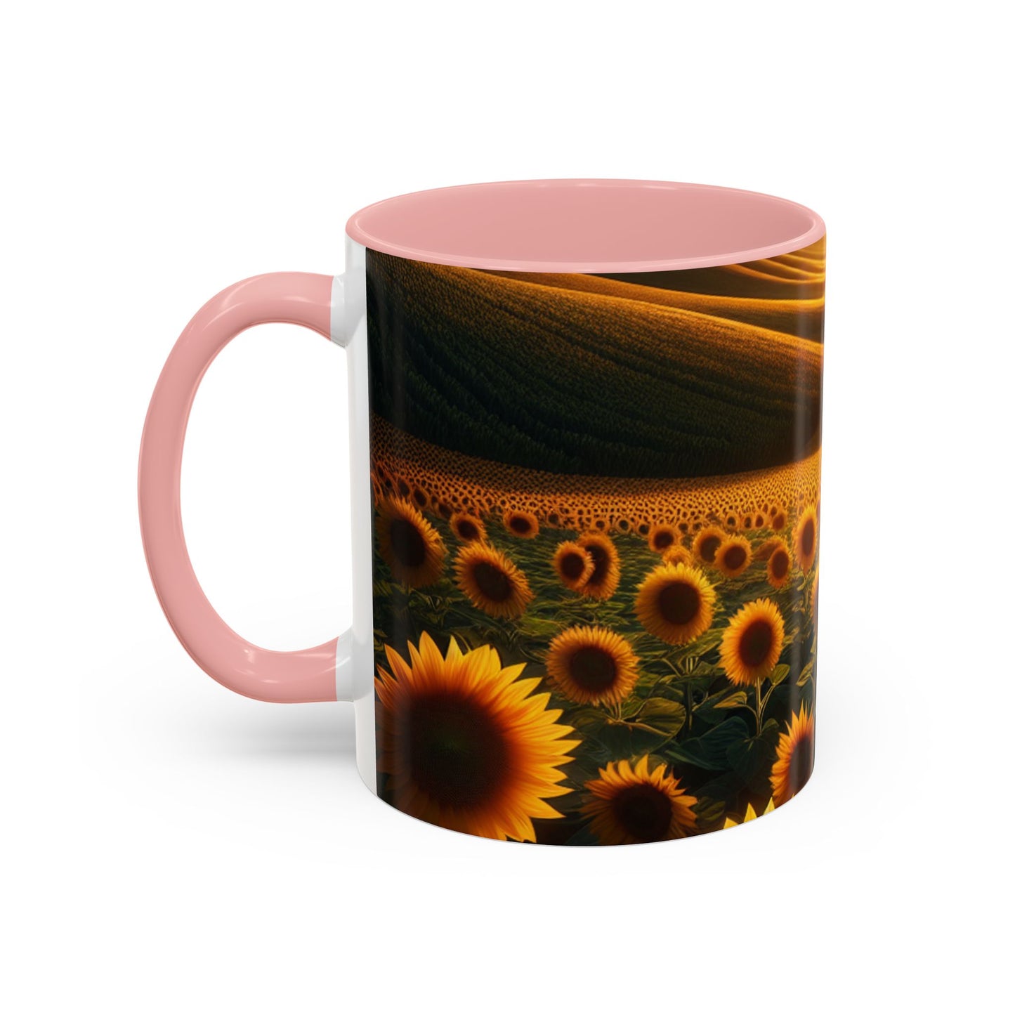 Sunset Serenity in Sunflower Valleys - Mugs