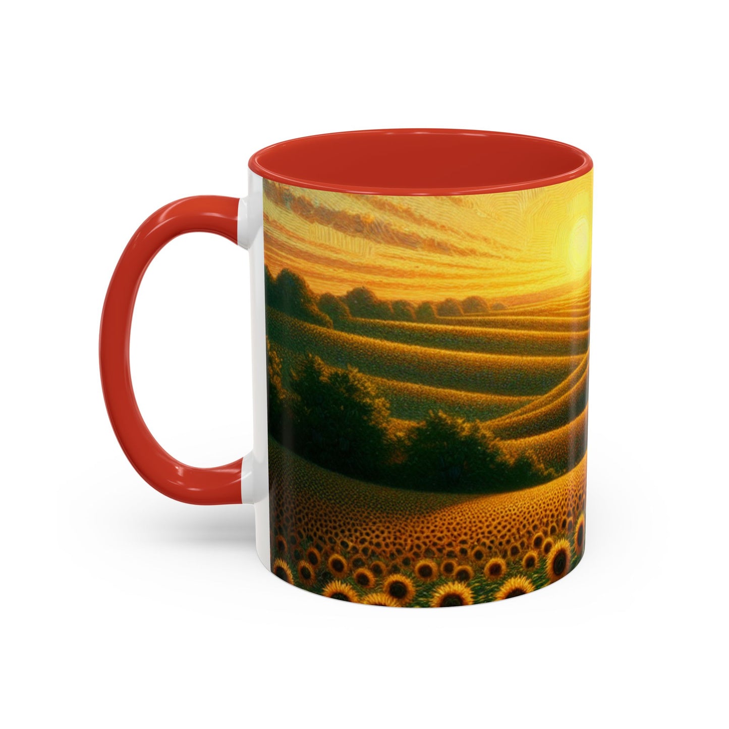 Sunset Harmony Sunflower Fields - Mugs