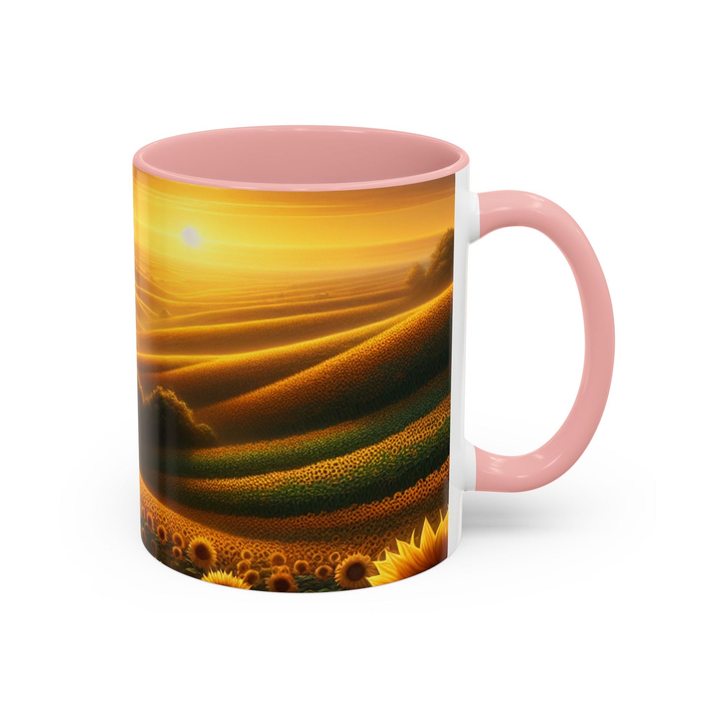 Golden Sunflower Fields at Dusk - Mugs
