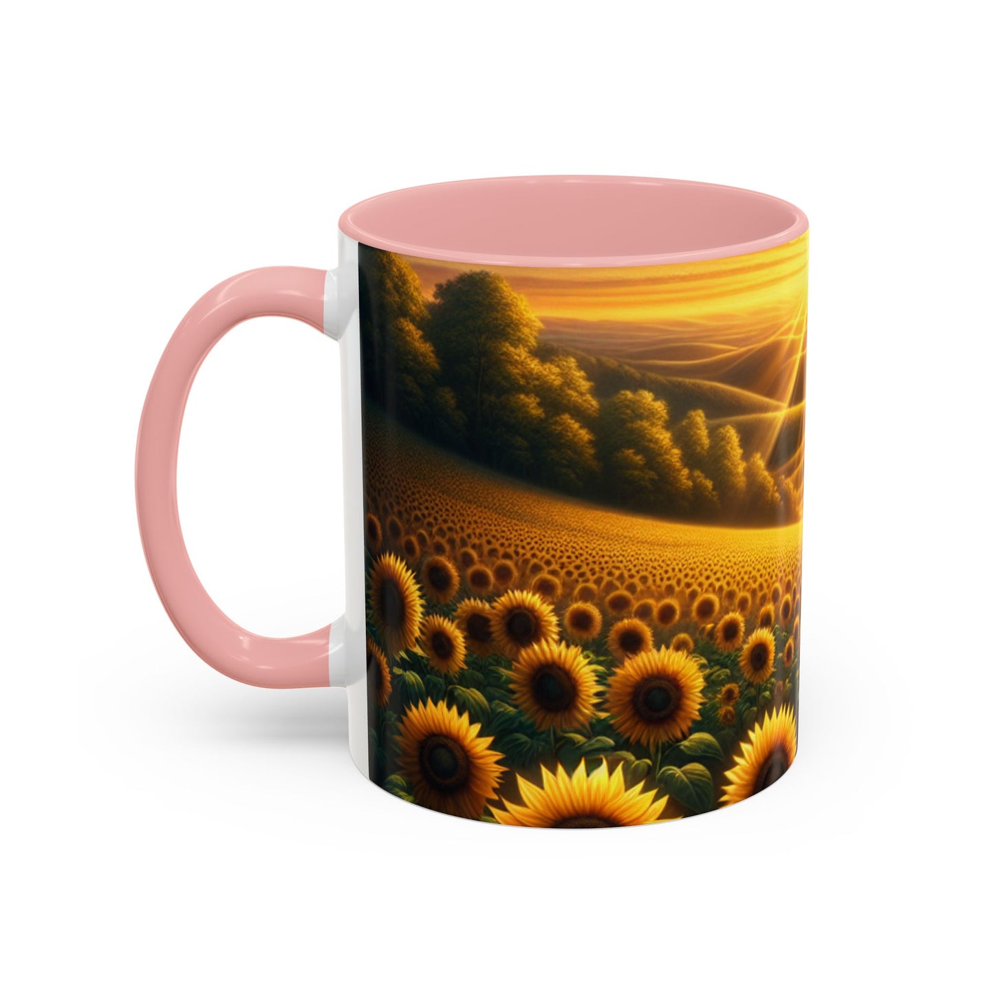Amber Radiance Sunflower Seascape - Mugs