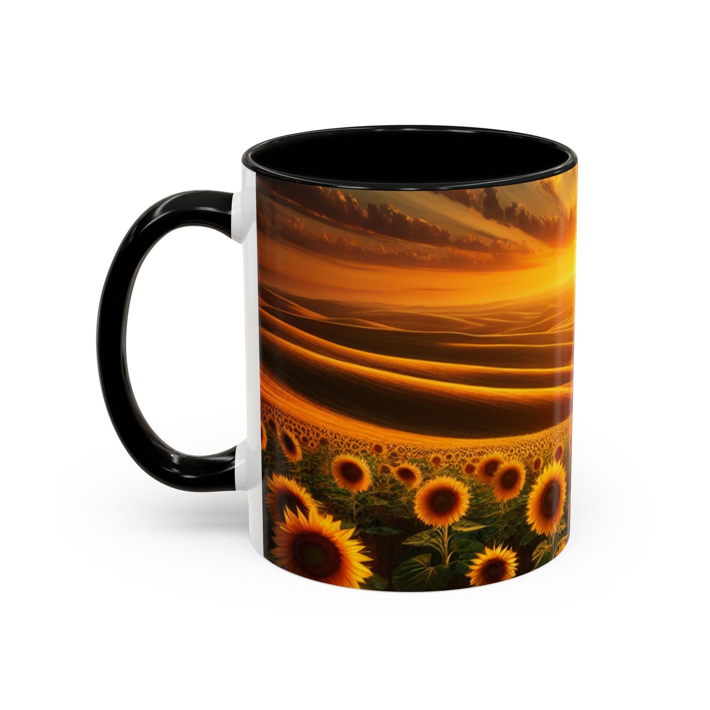 Sunset Serenade in Sunflower Valleys - Mugs