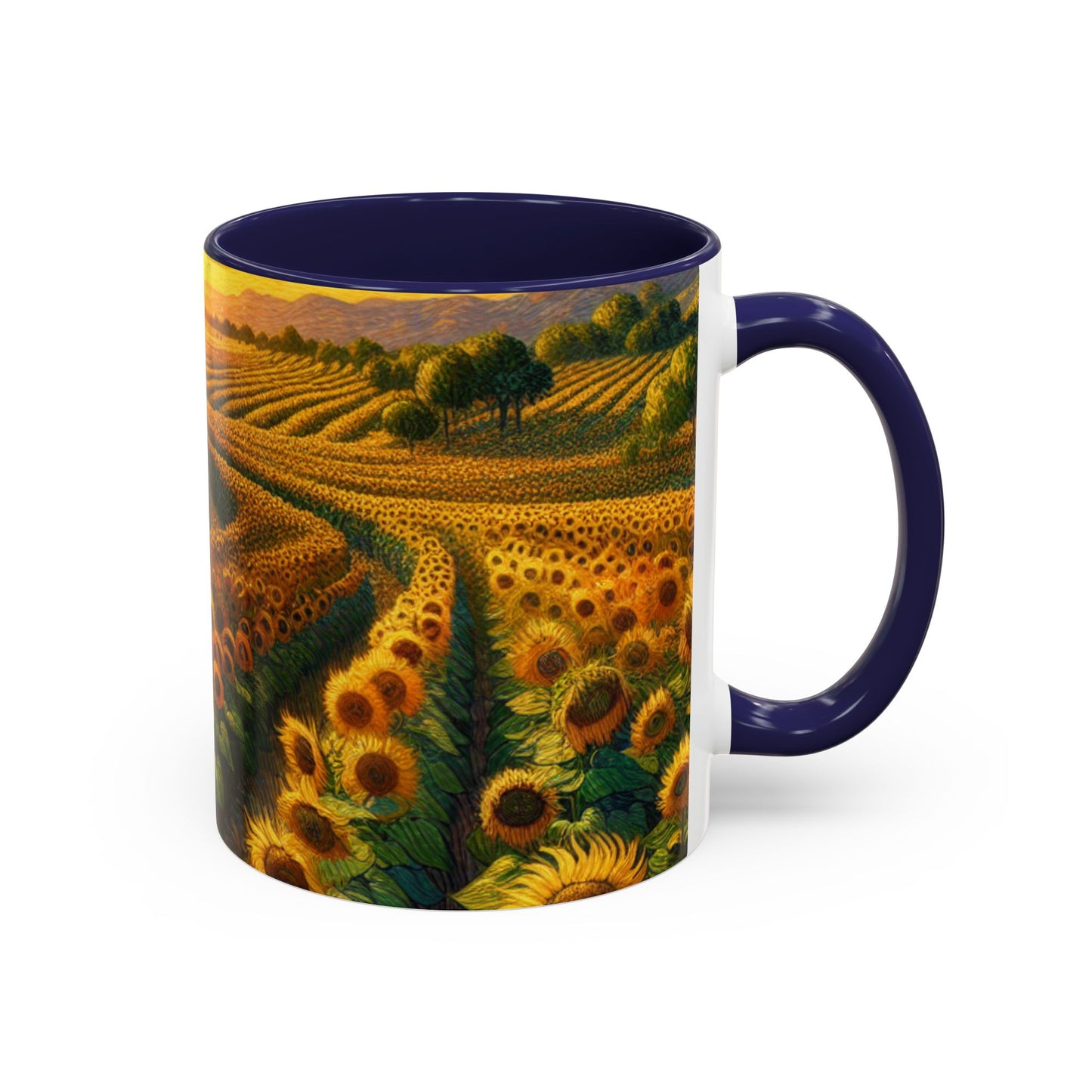 Sun-drenched Van Gogh-inspired Sunflower Spiral - Mugs