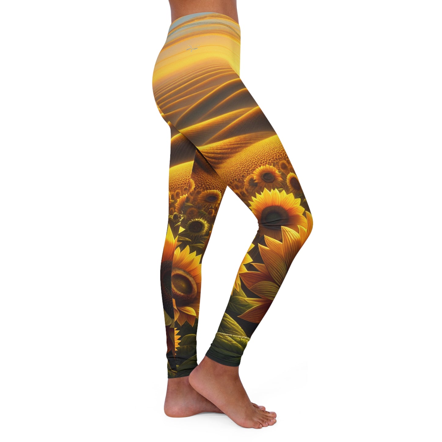 Golden Sunrise Sunflower Fields - Leggings