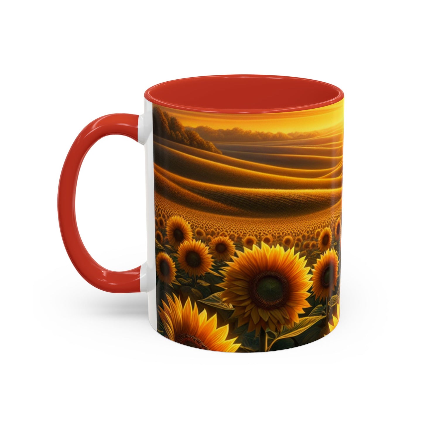 Amber Radiance Sunflower Fields - Mugs