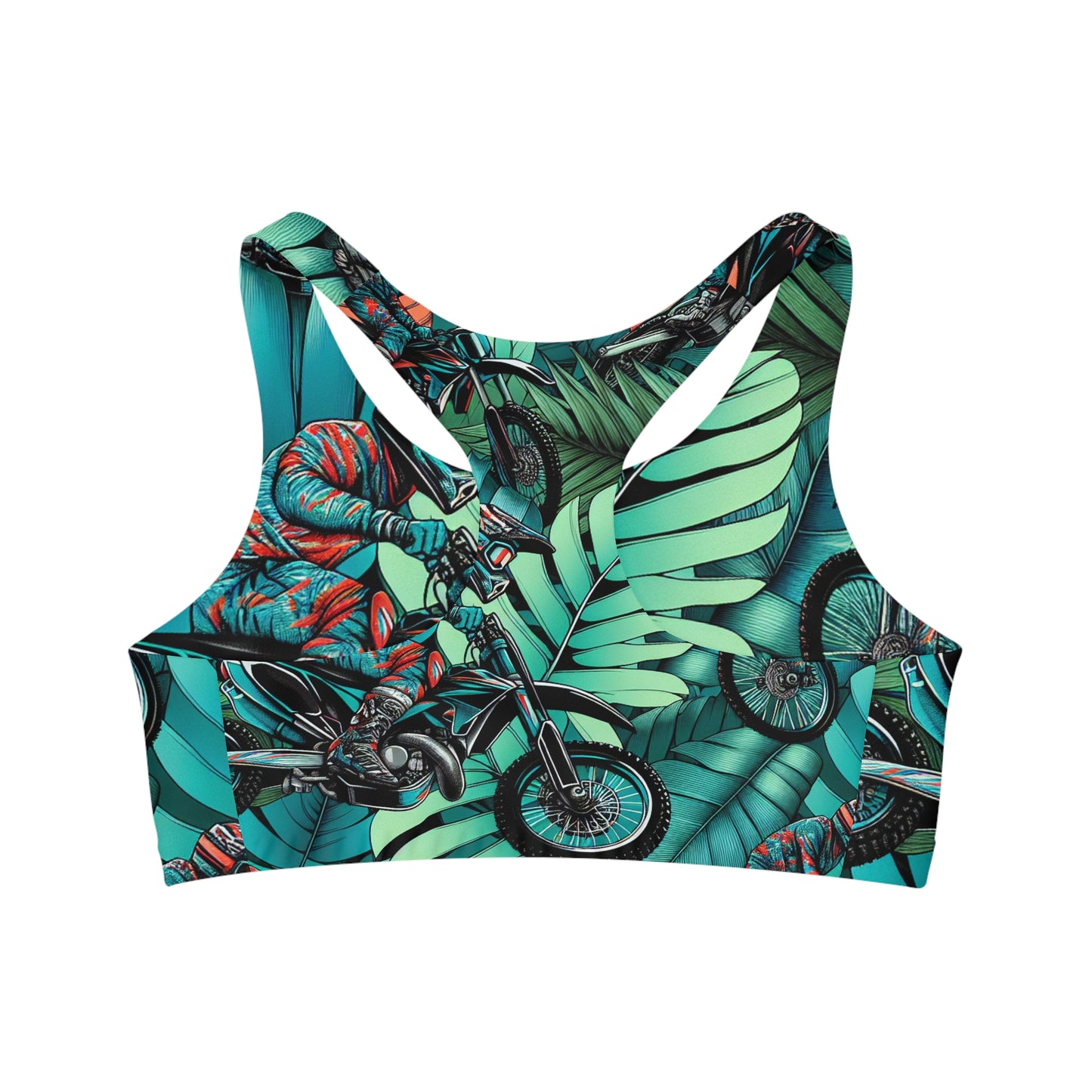 Tropical Moto Adventure Blitz Pattern - Sports Bra