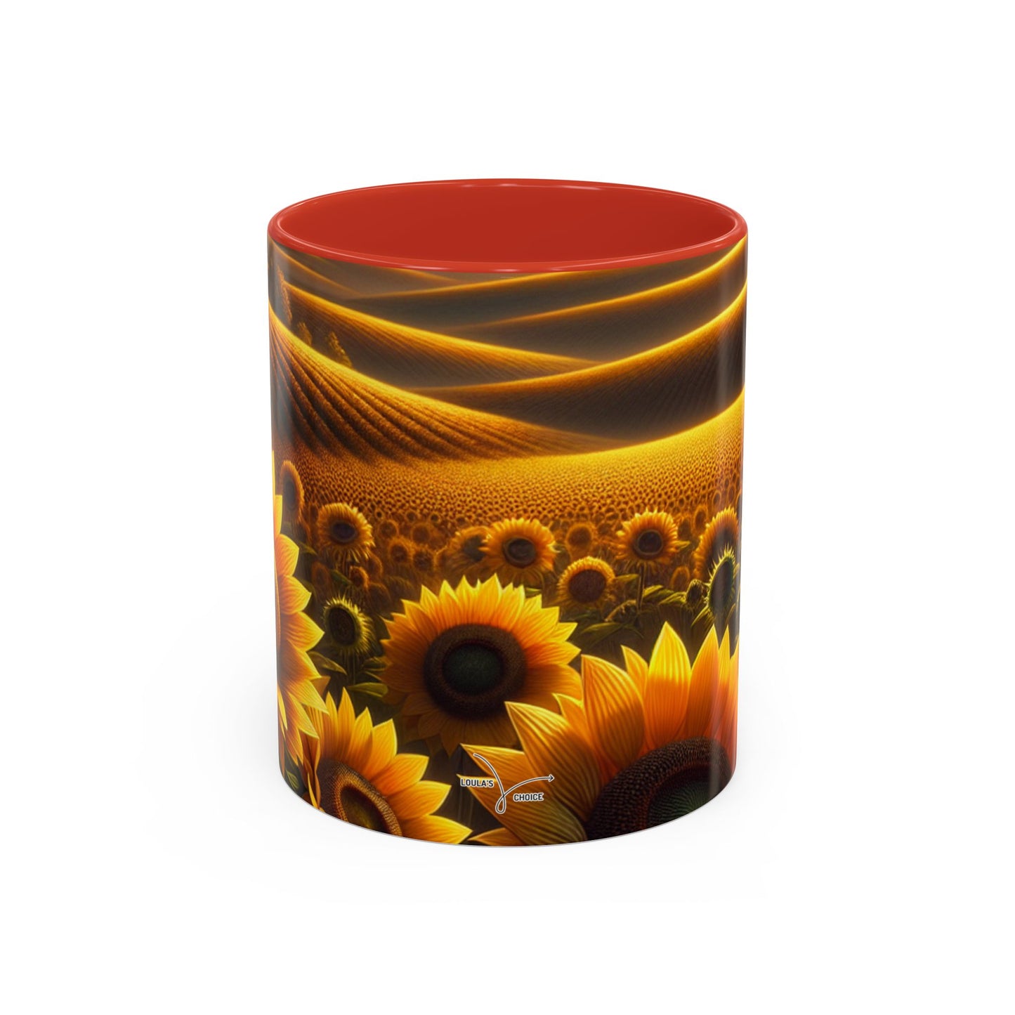 Golden Sunrise Sunflower Fields - Mugs
