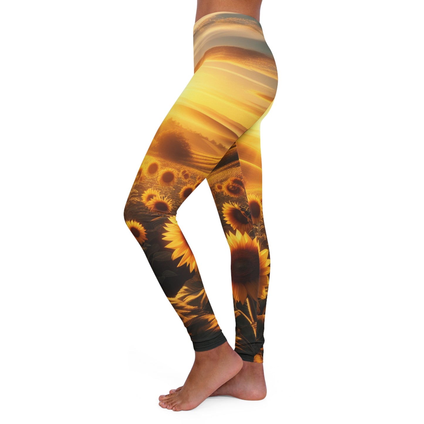 Golden Hour Sunflower Bliss - Leggings