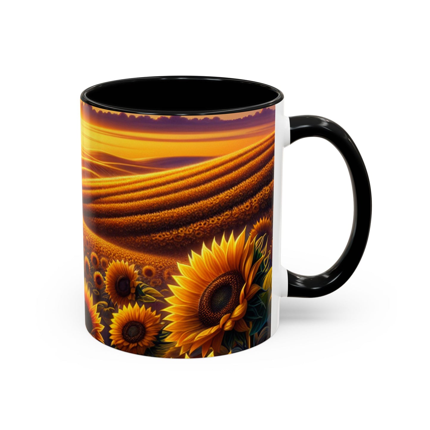 Golden Radiance Sunflower Fields - Mugs