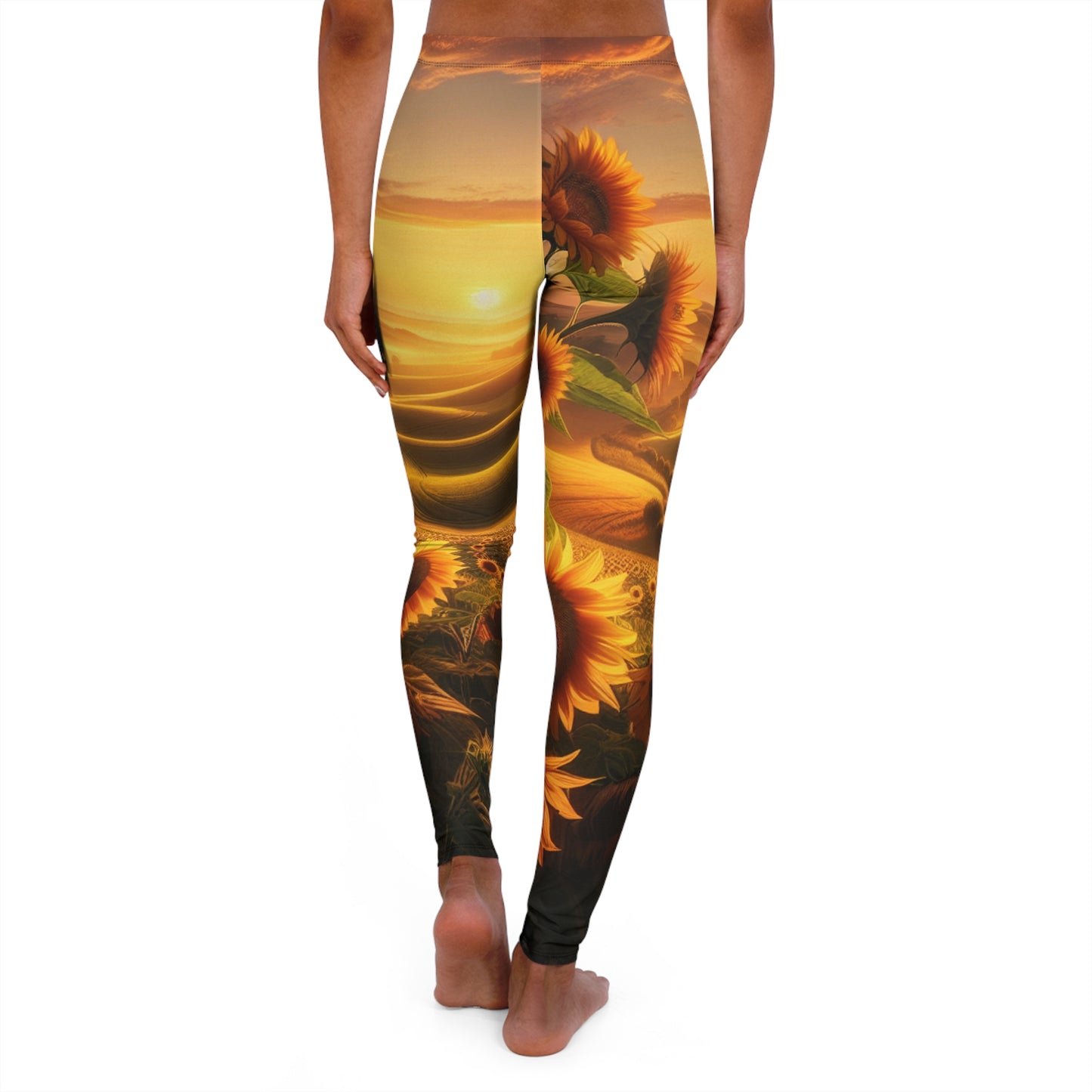 Golden Sunrise Sunflower Valleys - Leggings