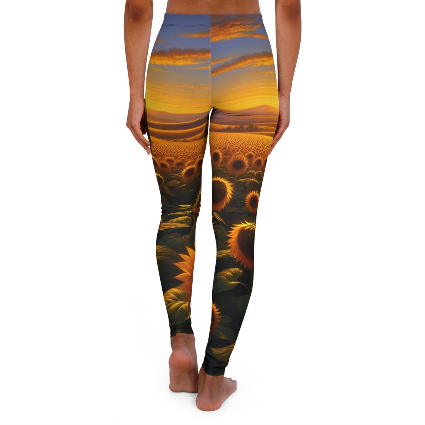 Golden Sunset Sunflower Serenade - Leggings