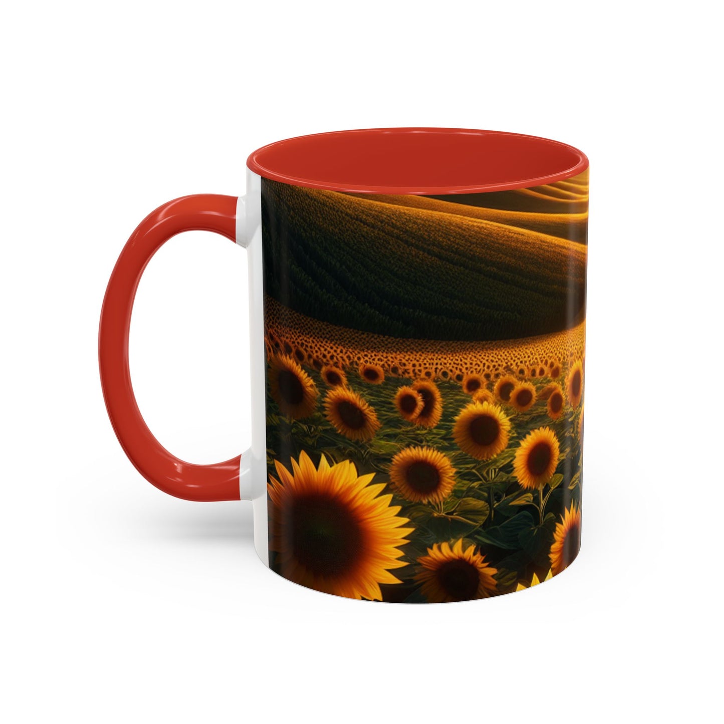 Sunset Serenity in Sunflower Valleys - Mugs