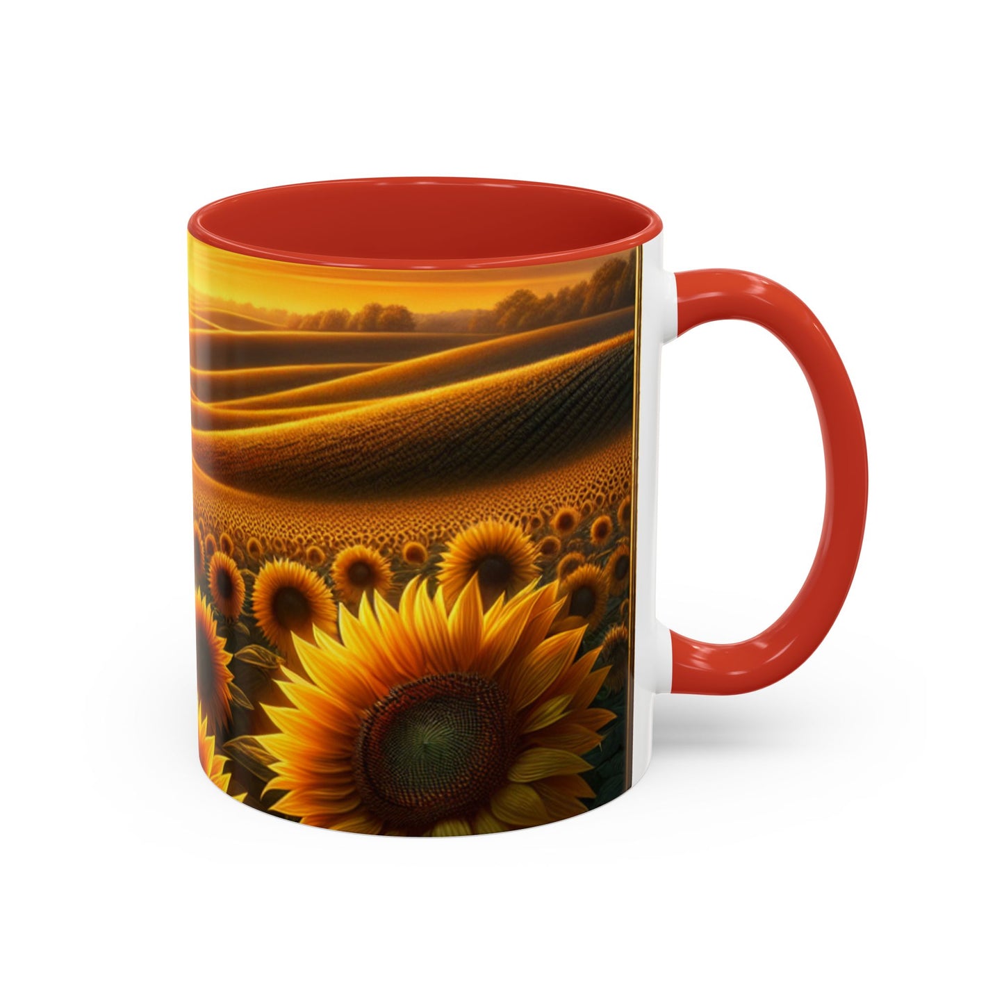 Amber Radiance Sunflower Fields - Mugs