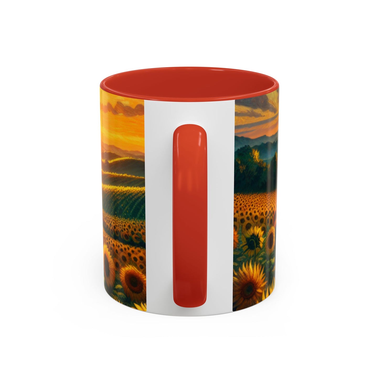 Golden Sunrise Sunflower Fields - Mugs