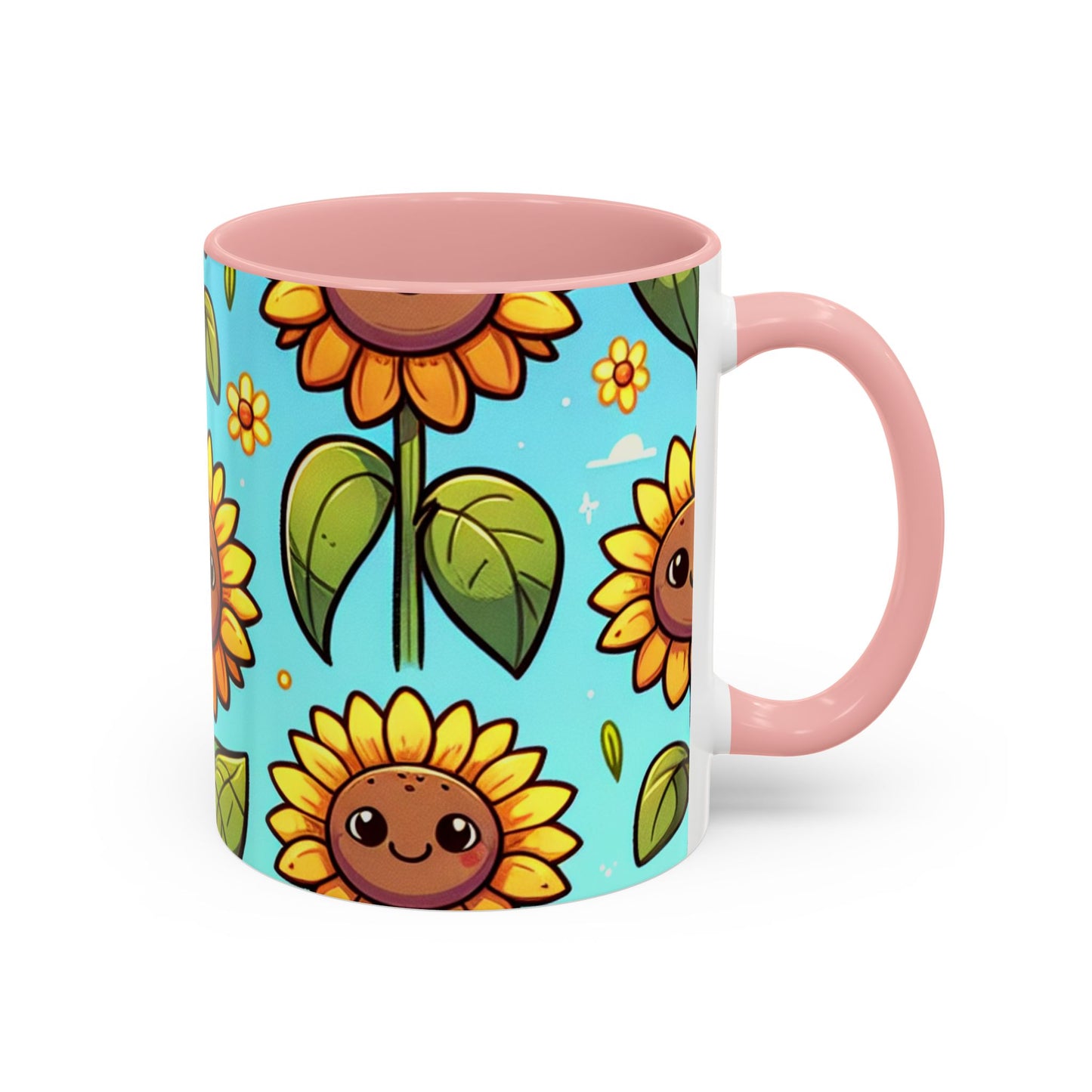 Cheerful Sunflower Smiles Pattern - Mugs