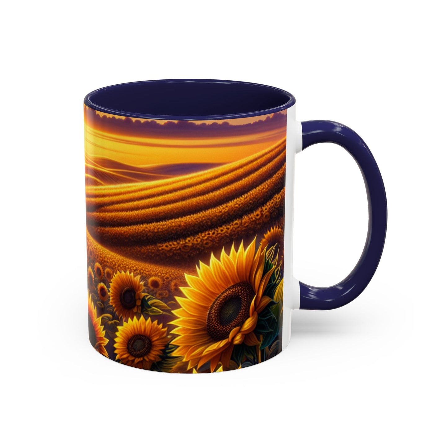 Golden Radiance Sunflower Fields - Mugs
