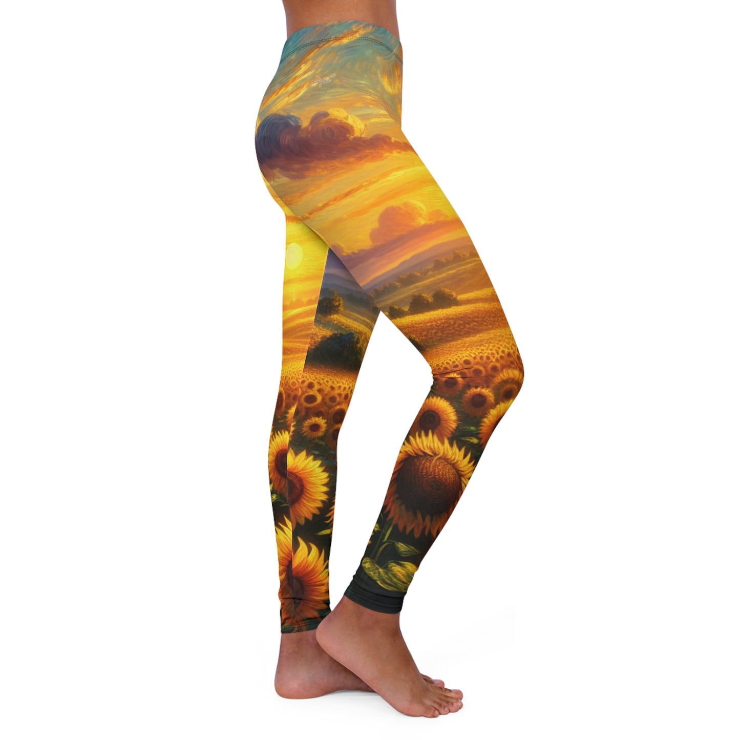 Sunset Serenade in Sunflower Fields - Leggings