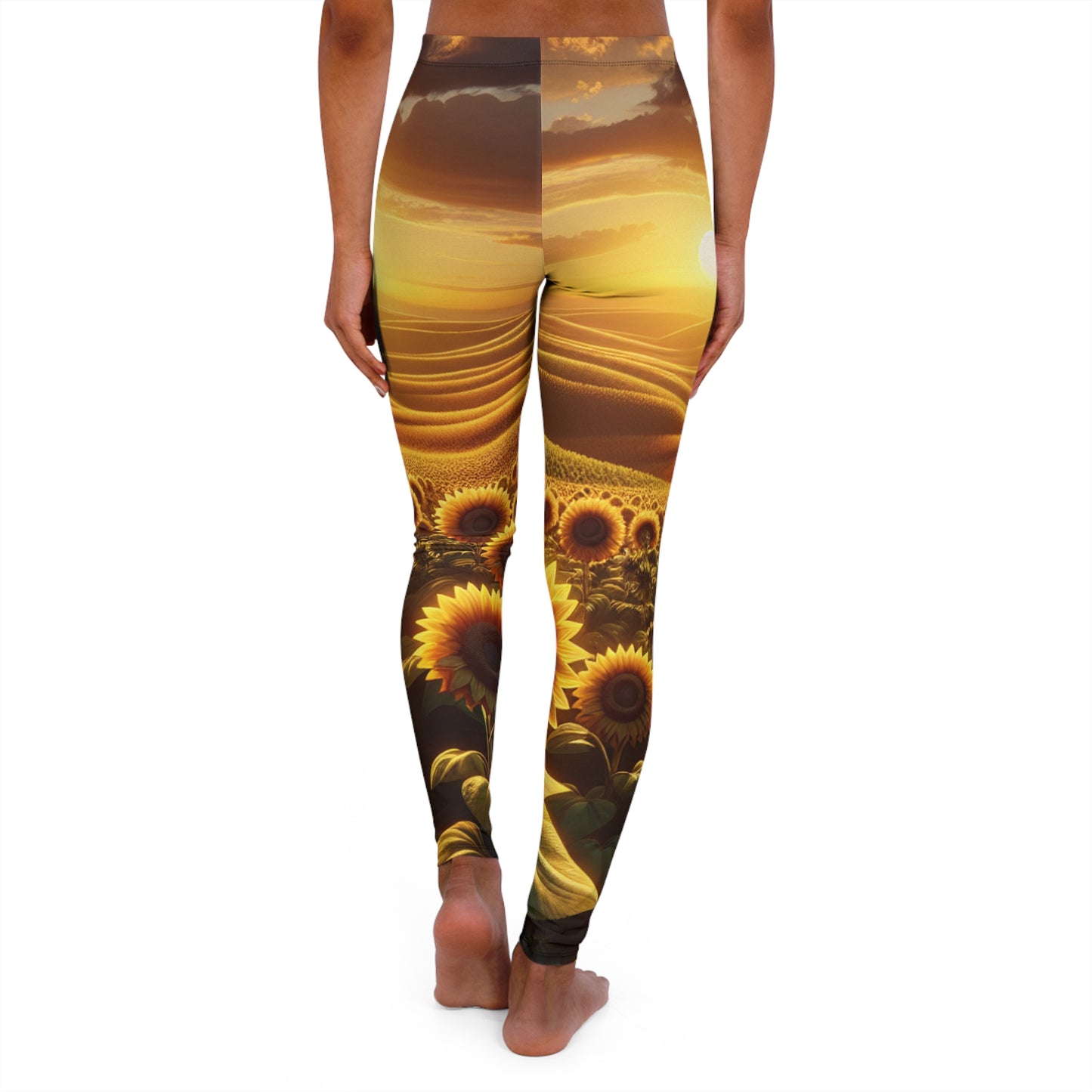 Golden Hour Sunflower Waves - Leggings