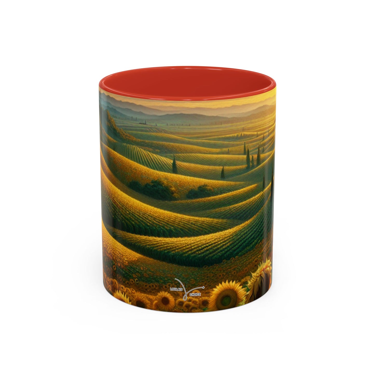 Golden Sunflower Fields at Dusk - Mugs