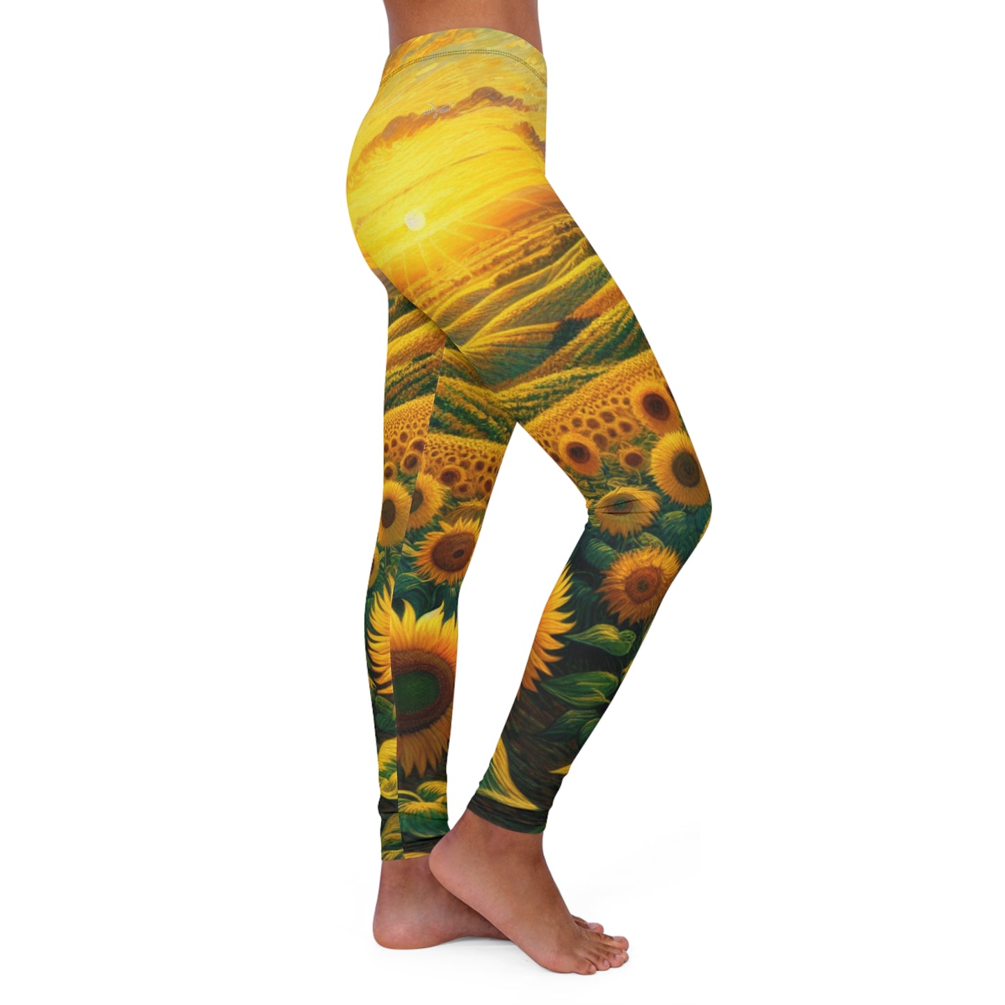 Golden Sunrise Sunflower Fields - Leggings