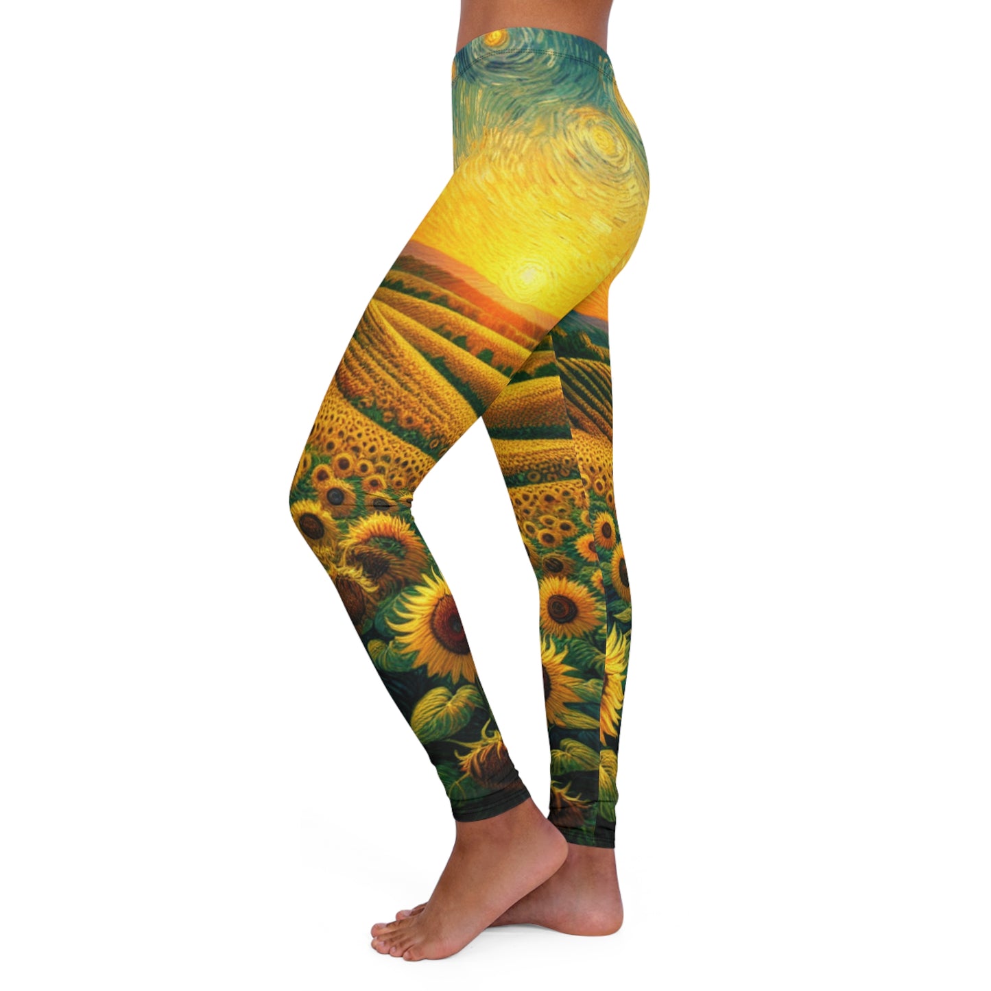 Sunflower Serenade at Dusk - Leggings