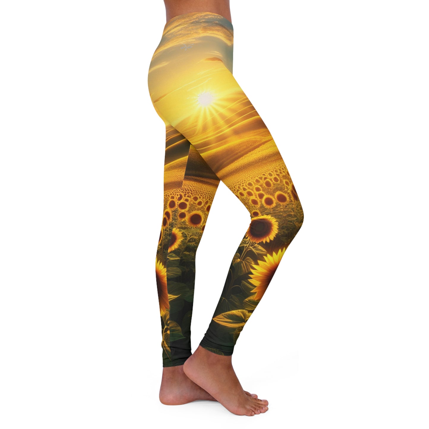 Golden Sunrise Over Sunflower Valley - Leggings