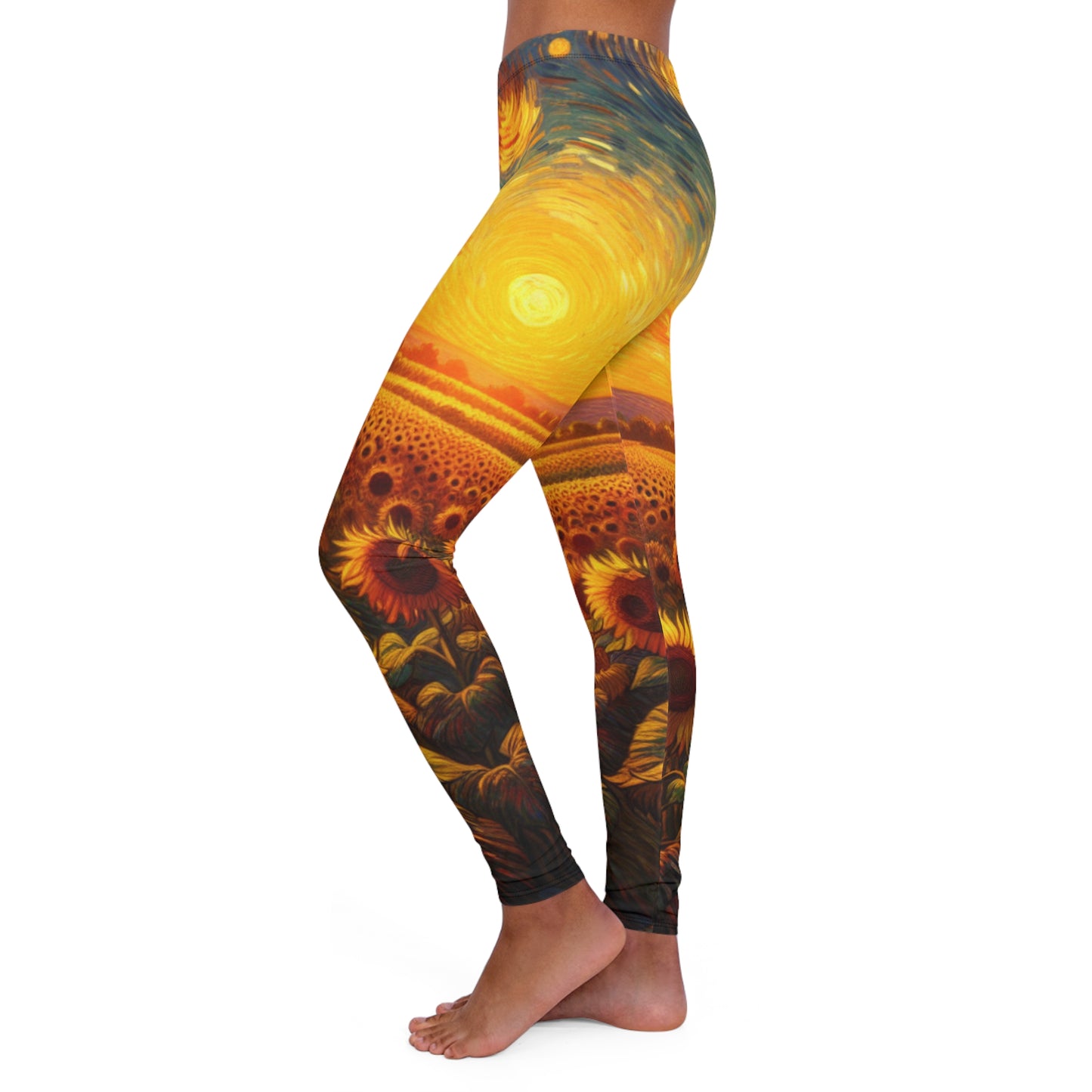 Sunflower Serenade at Dusk - Leggings