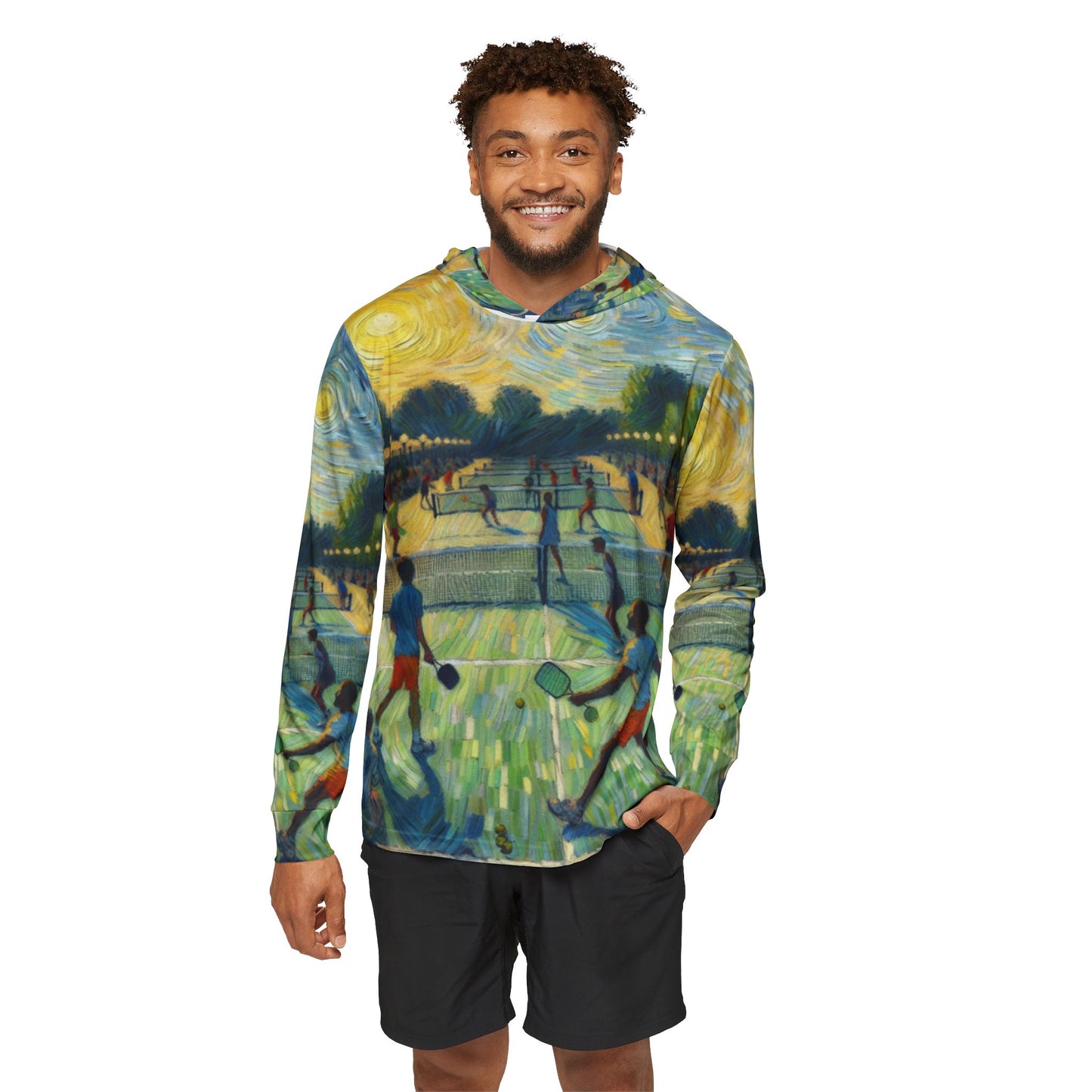 Starry Pickleball Court Whirl - Hoodie