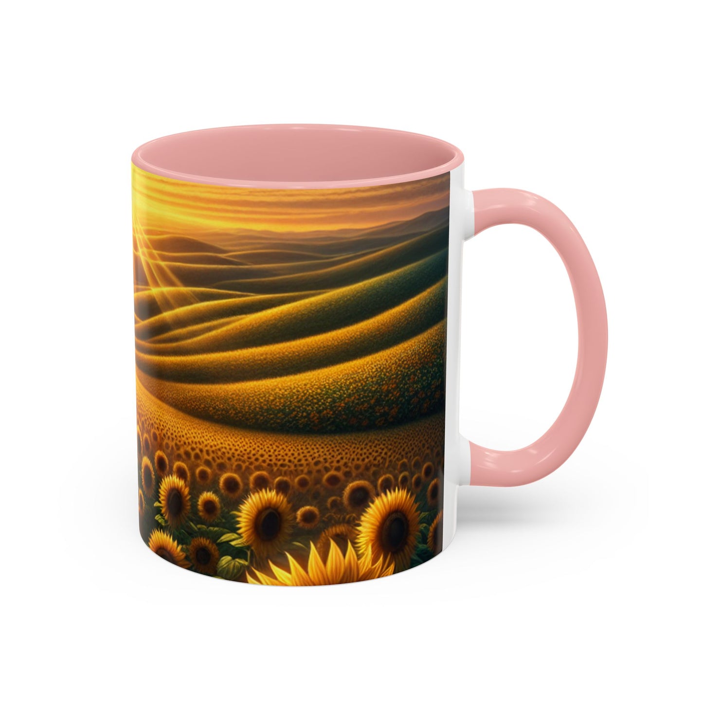 Amber Radiance Sunflower Seascape - Mugs
