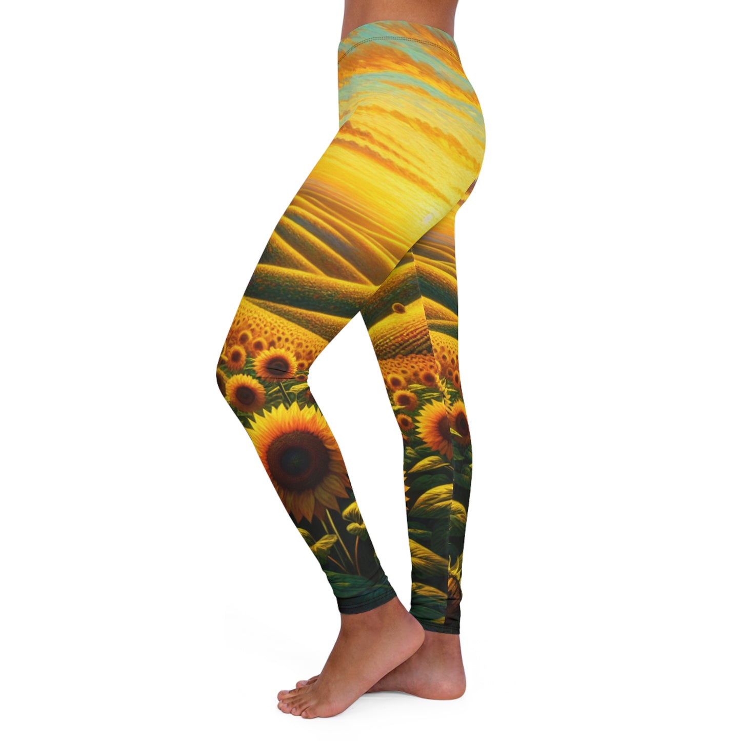 Sunset Serenade in Sunflower Valleys - Leggings