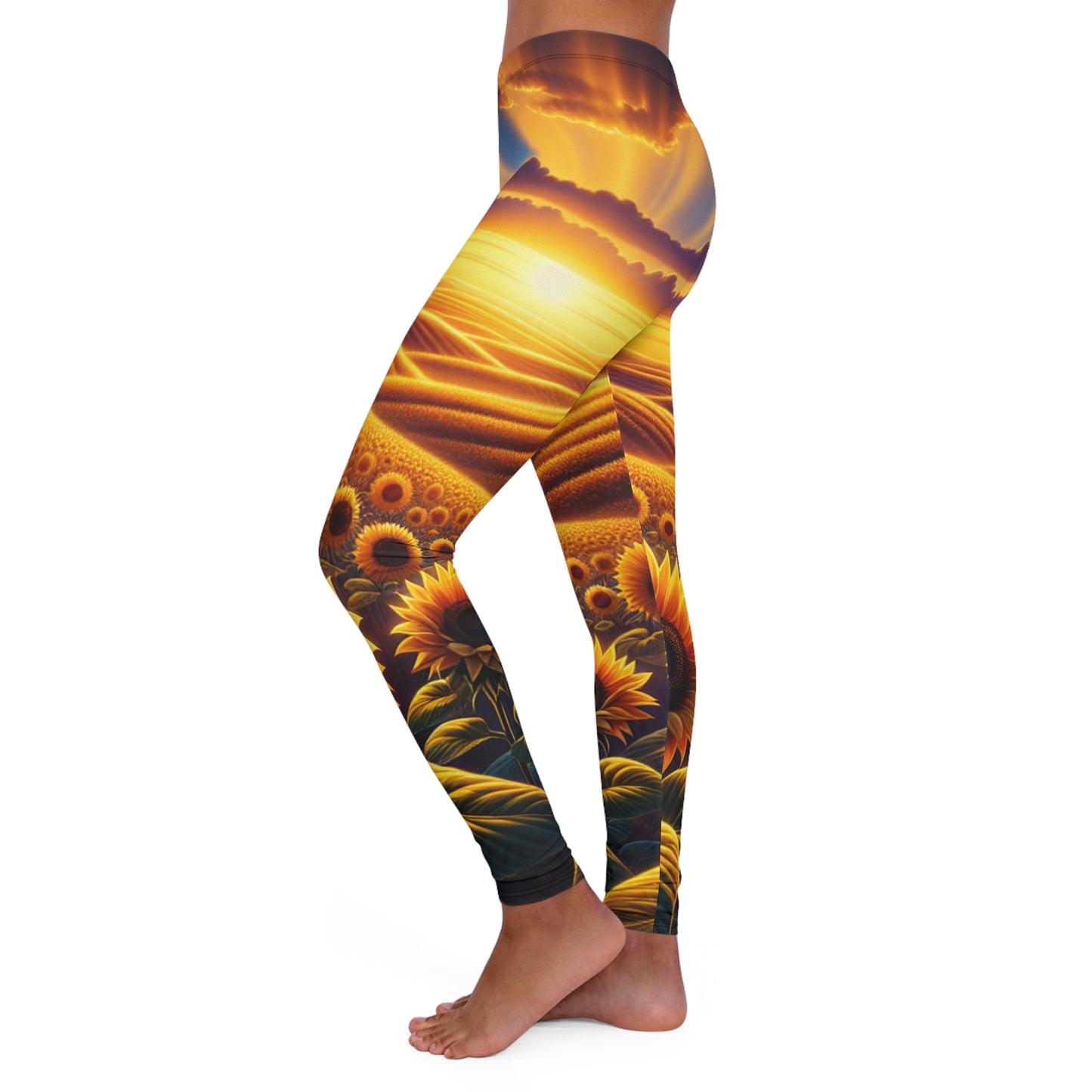 Golden Radiance Sunflower Fields - Leggings