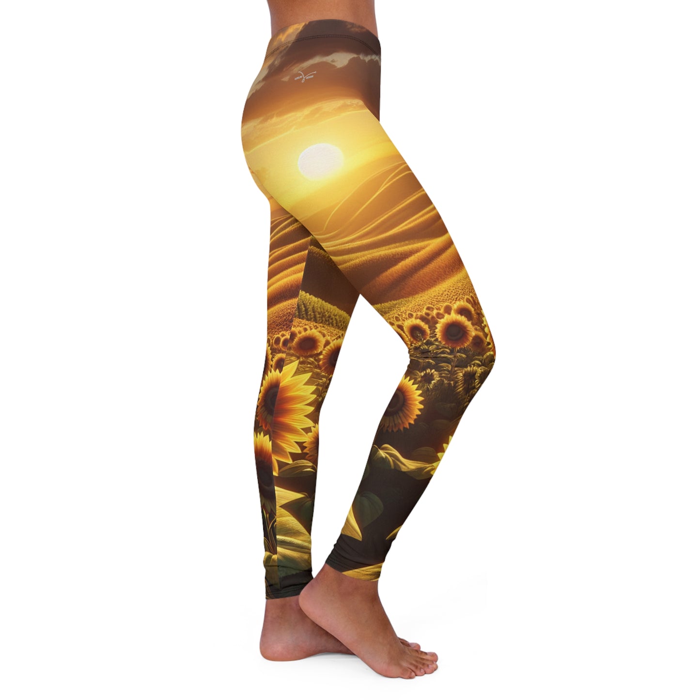 Golden Hour Sunflower Waves - Leggings