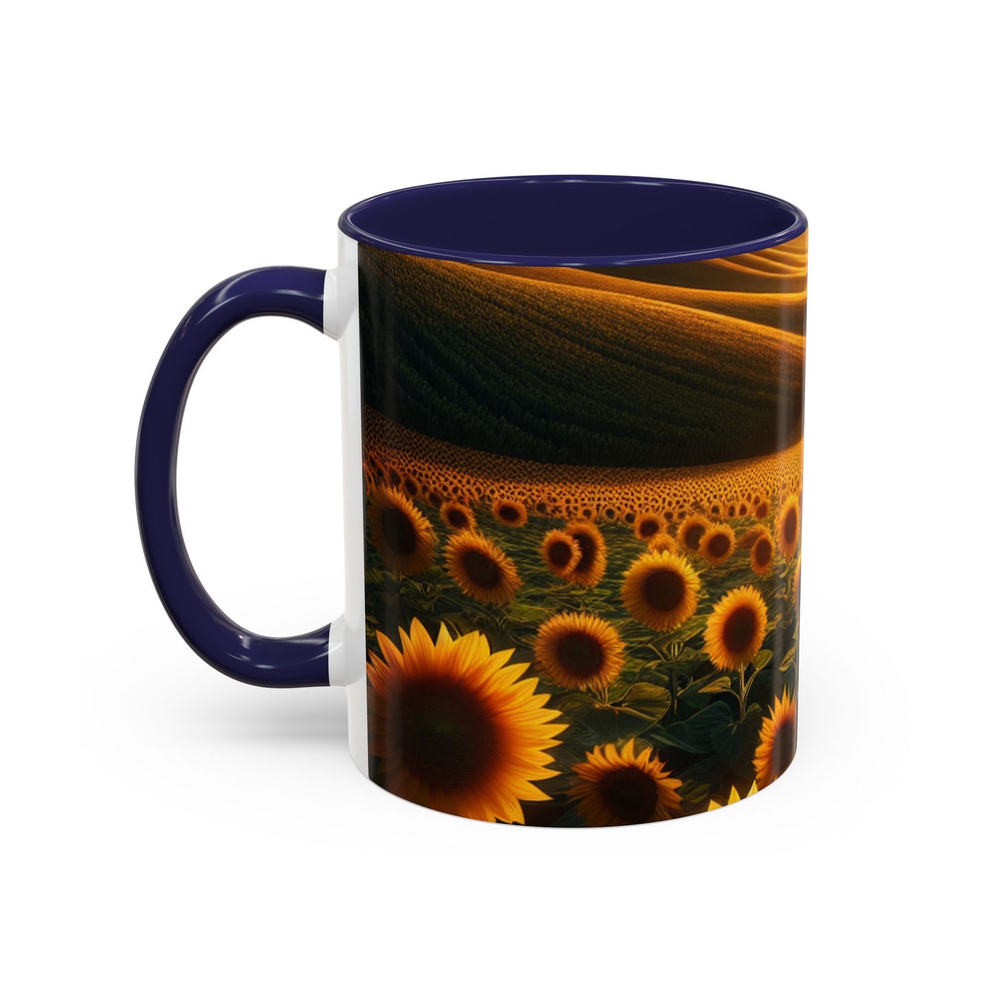 Sunset Serenity in Sunflower Valleys - Mugs