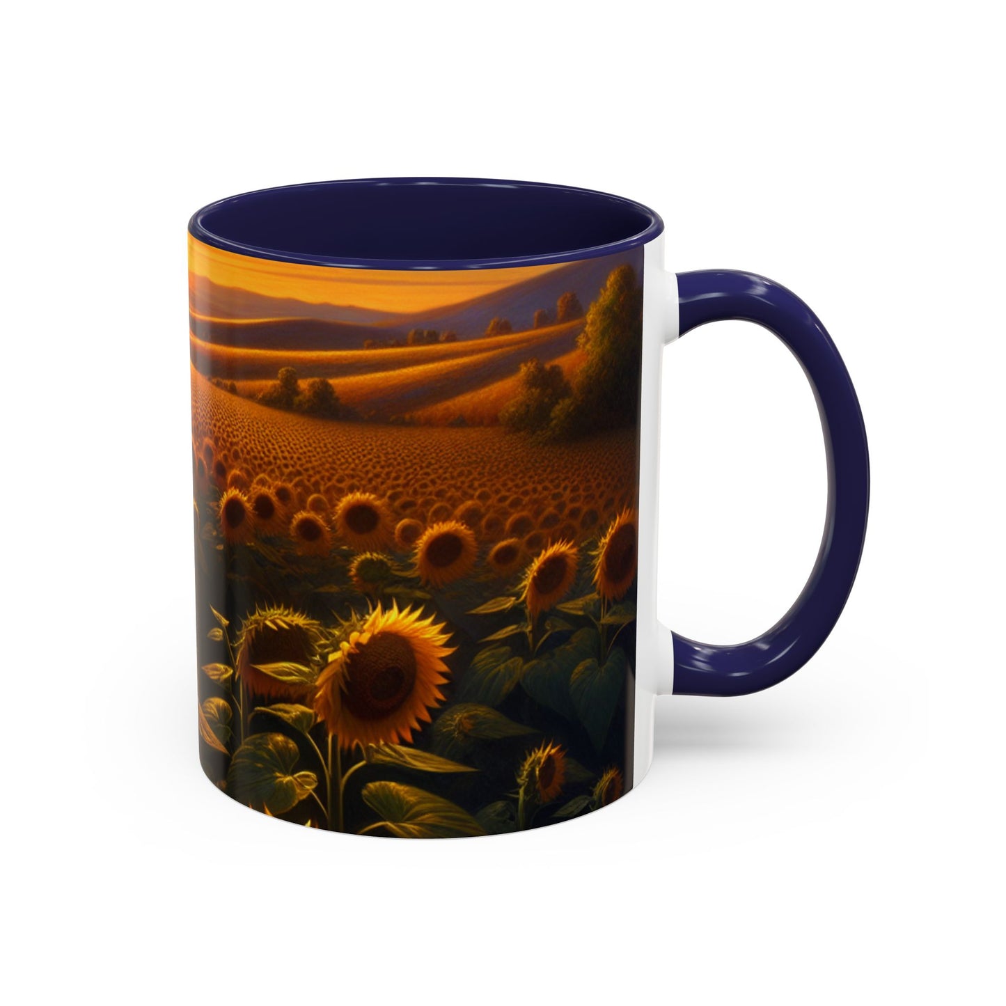 Golden Sunset Sunflower Serenade - Mugs