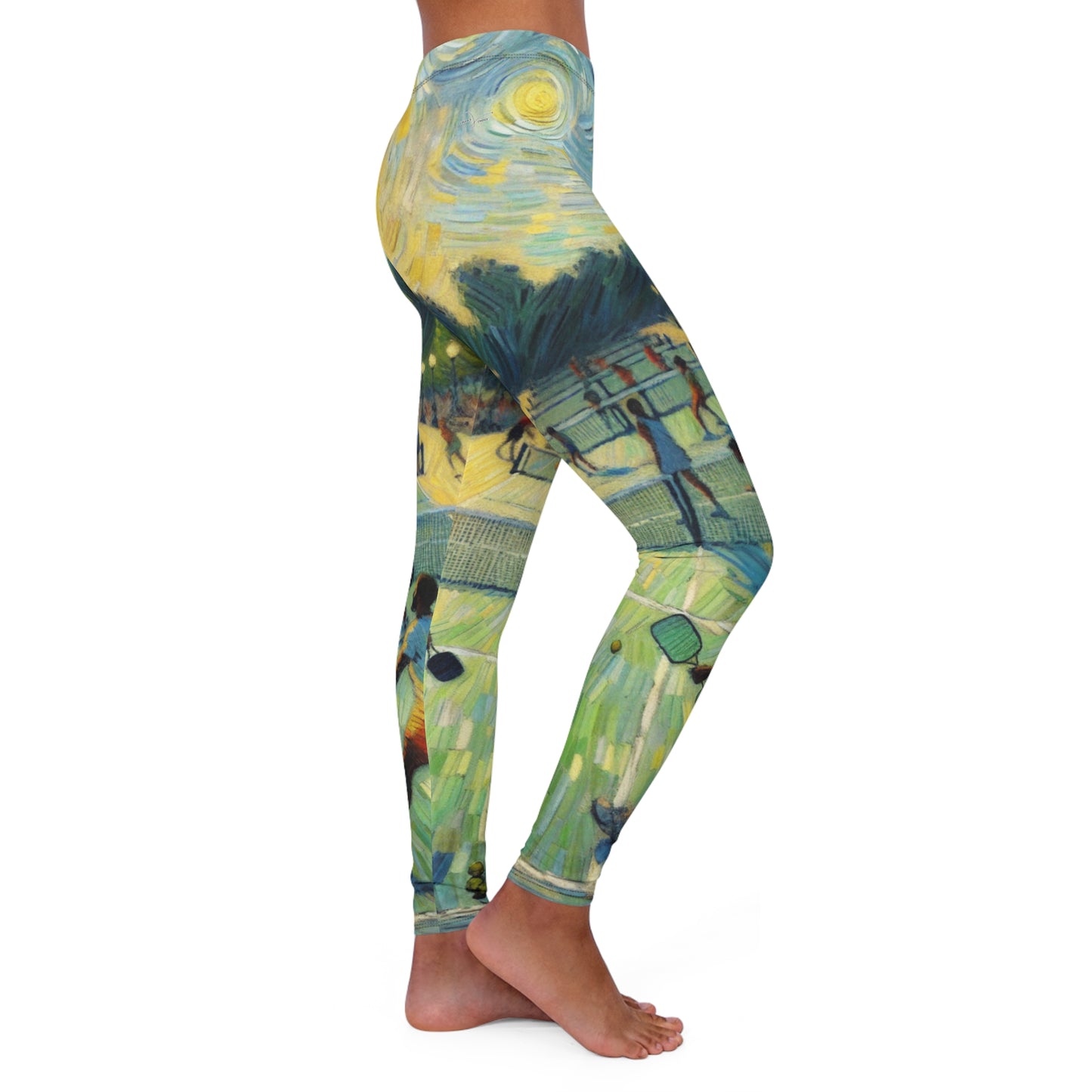 Starry Pickleball Court Whirl - Leggings