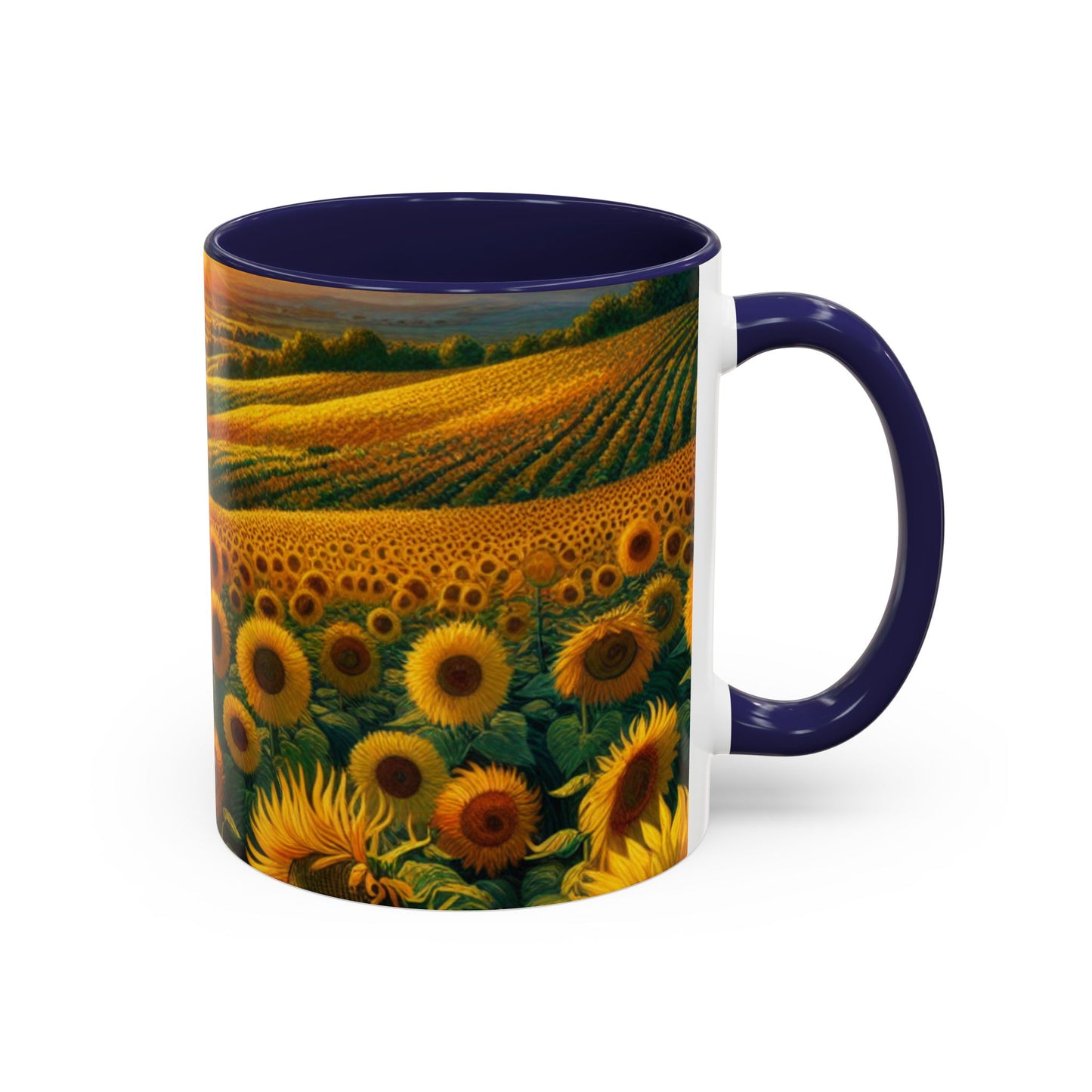 Golden Sunrise Sunflower Fields - Mugs