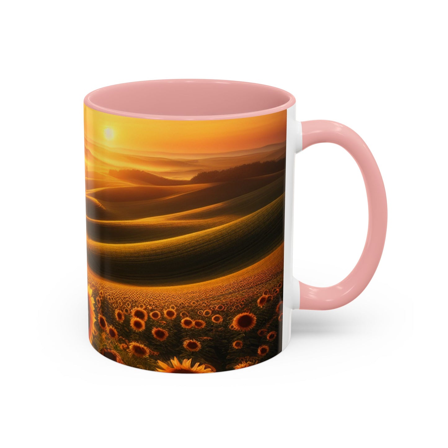 Golden Sunrise Sunflower Valleys - Mugs