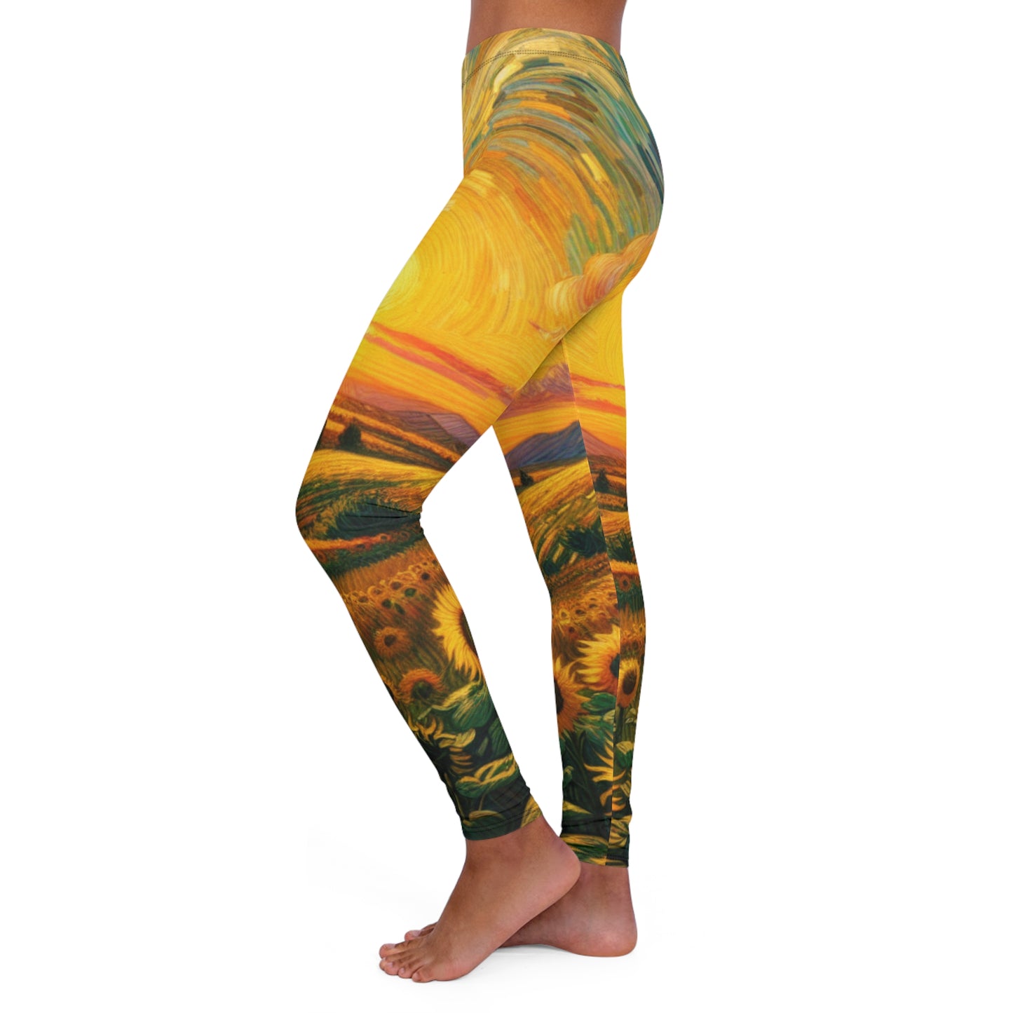 Sunflower Serenade at Dusk - Leggings