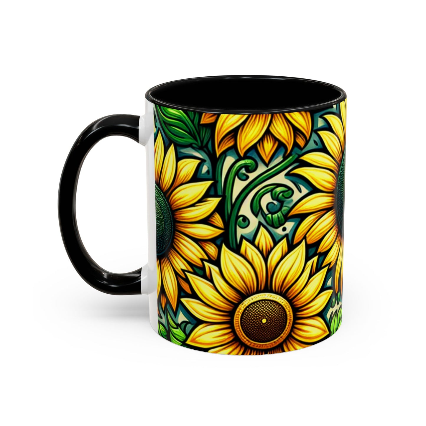 Verdant Helianthus Tapestry - Mugs