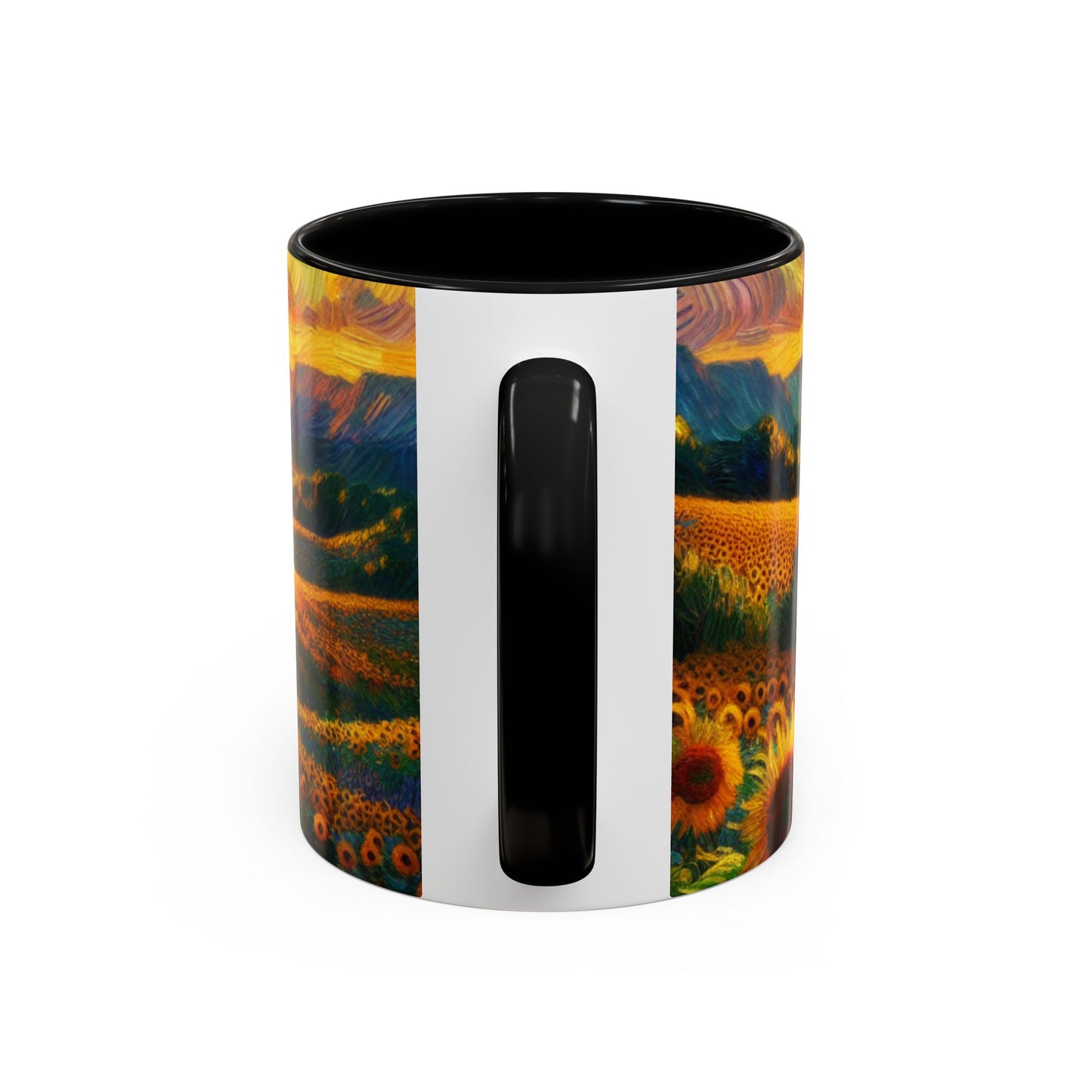Sunset Whirls over Sunflower Fields - Mugs