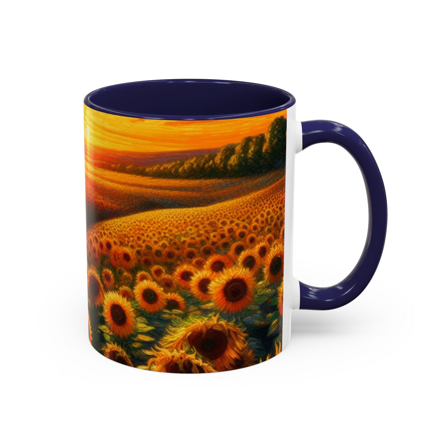 Sunset Whirl: Sunflower Symphony - Mugs