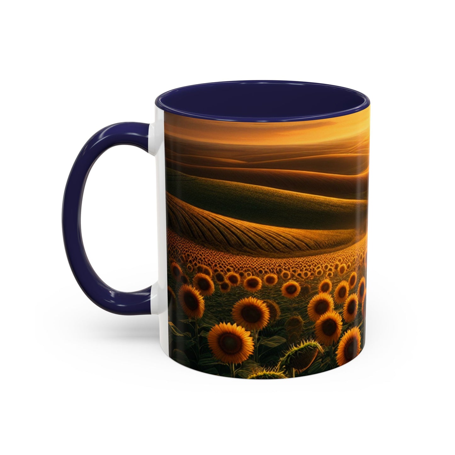 Golden Sunflower Waves - Mugs