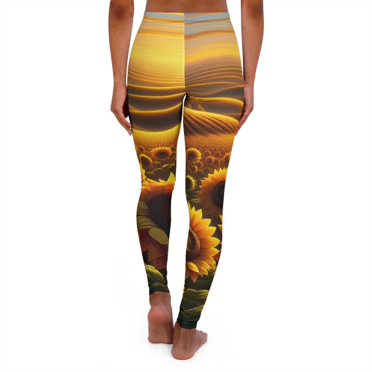 Golden Sunrise Sunflower Fields - Leggings