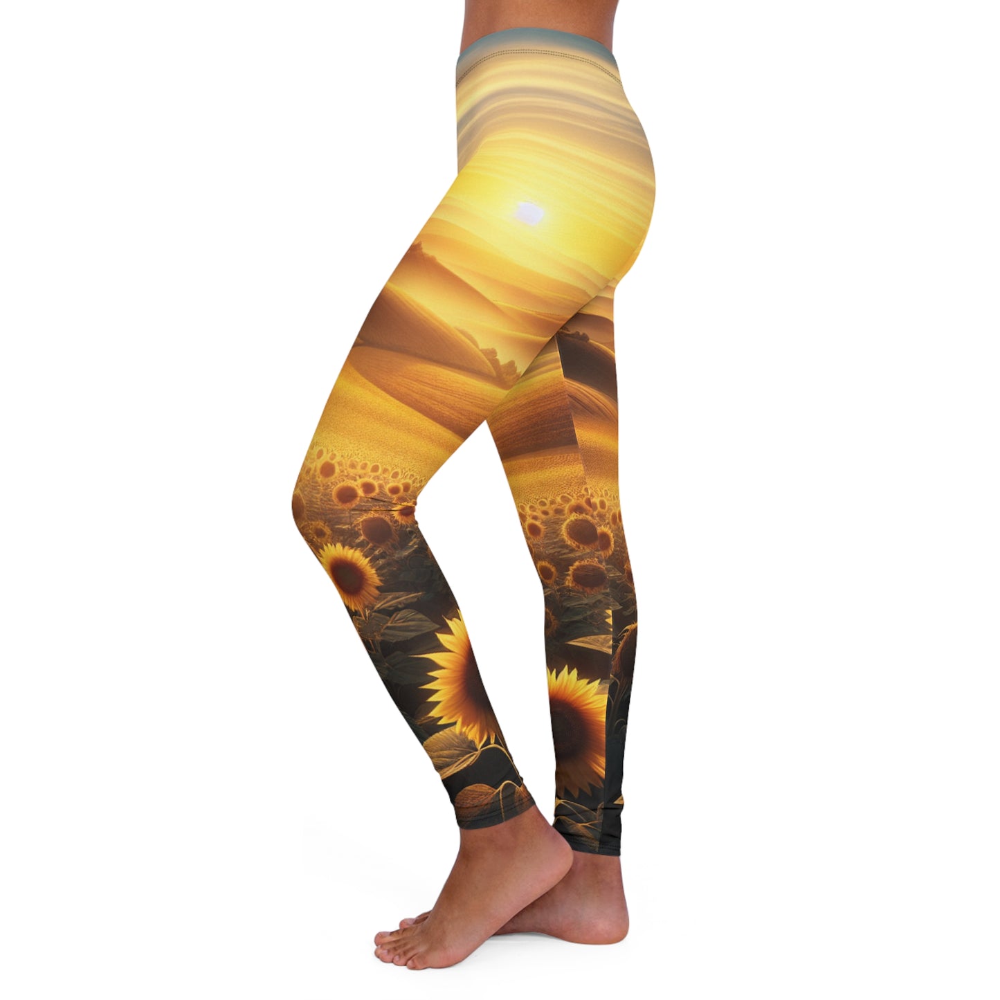 Amber Radiance Sunflower Fields - Leggings