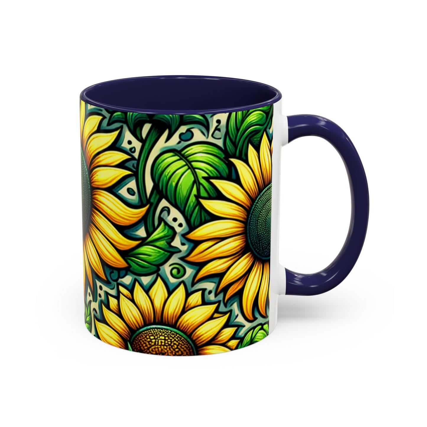 Verdant Helianthus Tapestry - Mugs