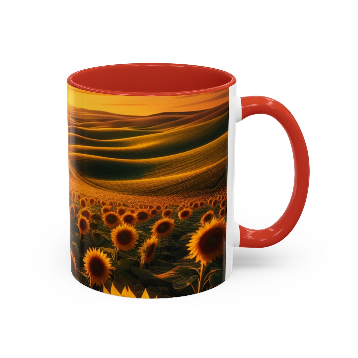 Sunrise Serenade in Sunflower Valleys - Mugs