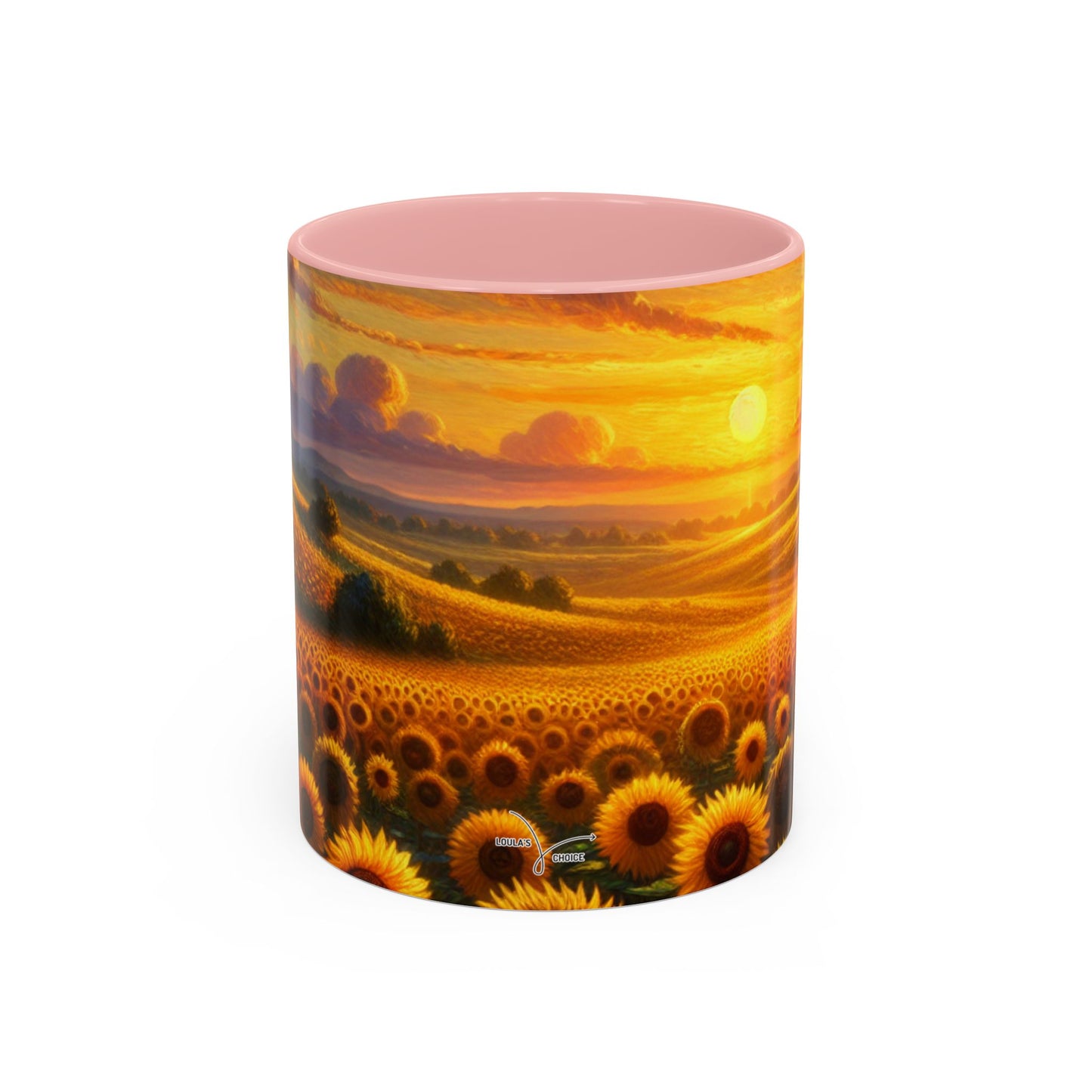 Sunset Serenade in Sunflower Fields - Mugs