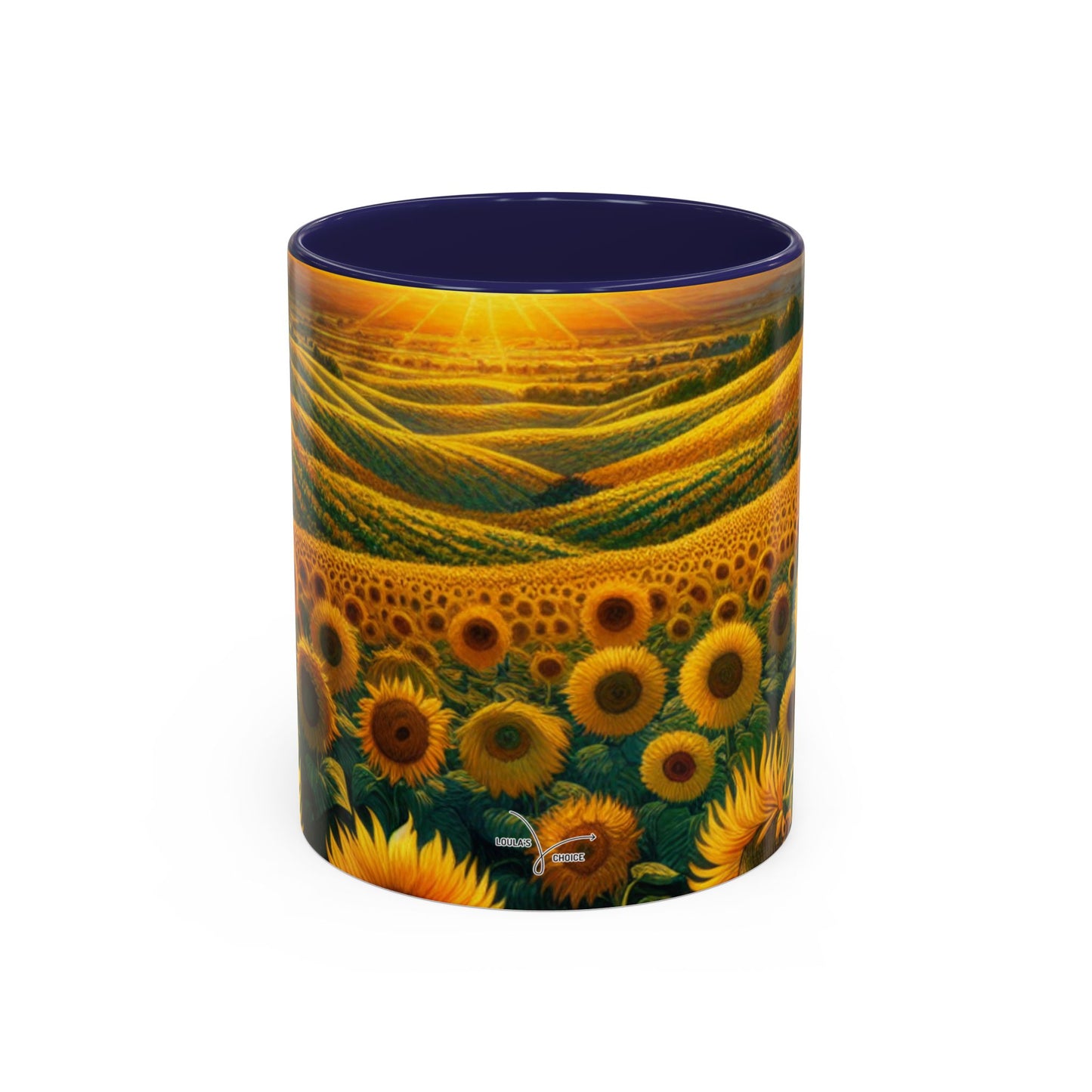 Golden Sunrise Sunflower Fields - Mugs